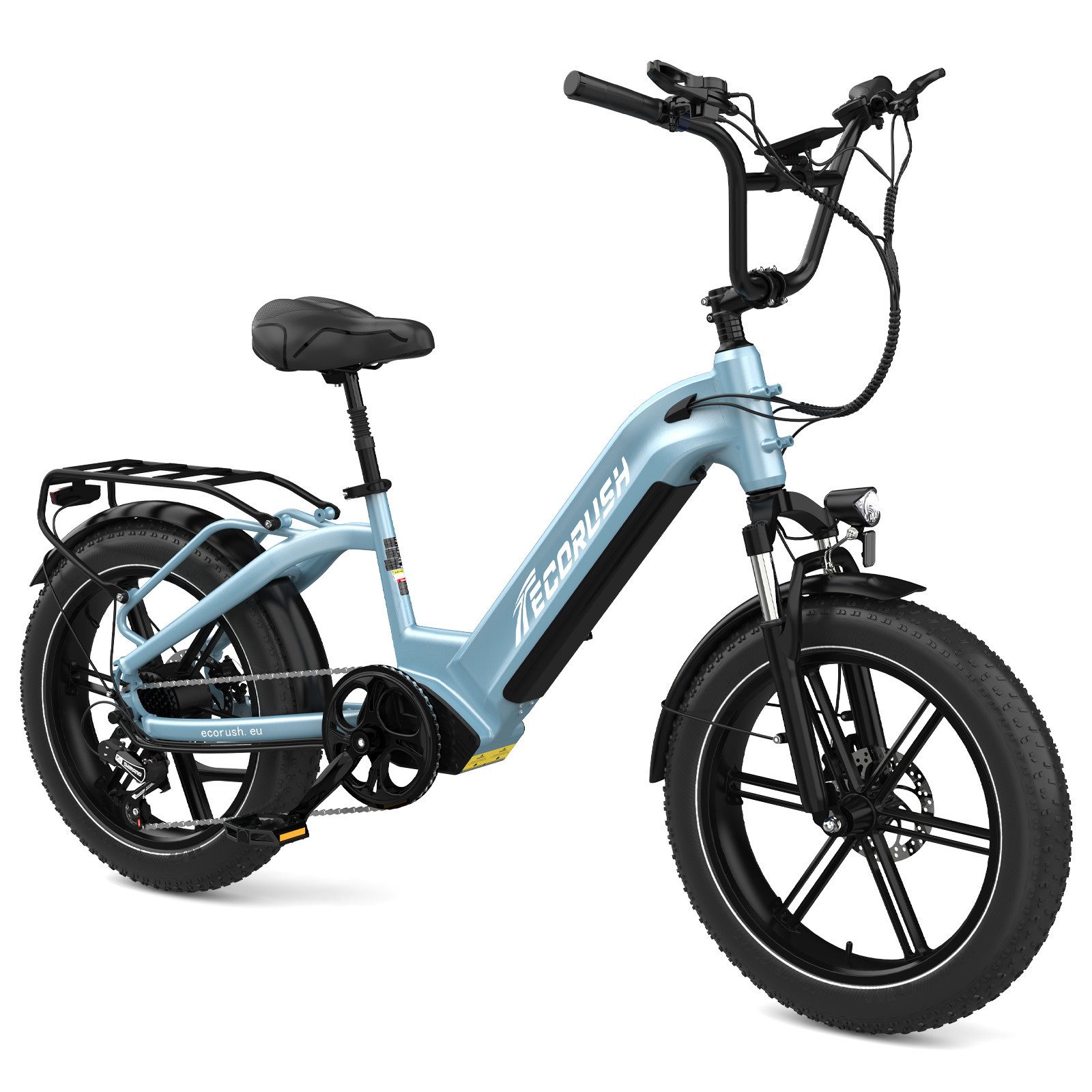 ECORUSH E-Bike Elektrofahrrad 20*3,0 Zoll Pedelec