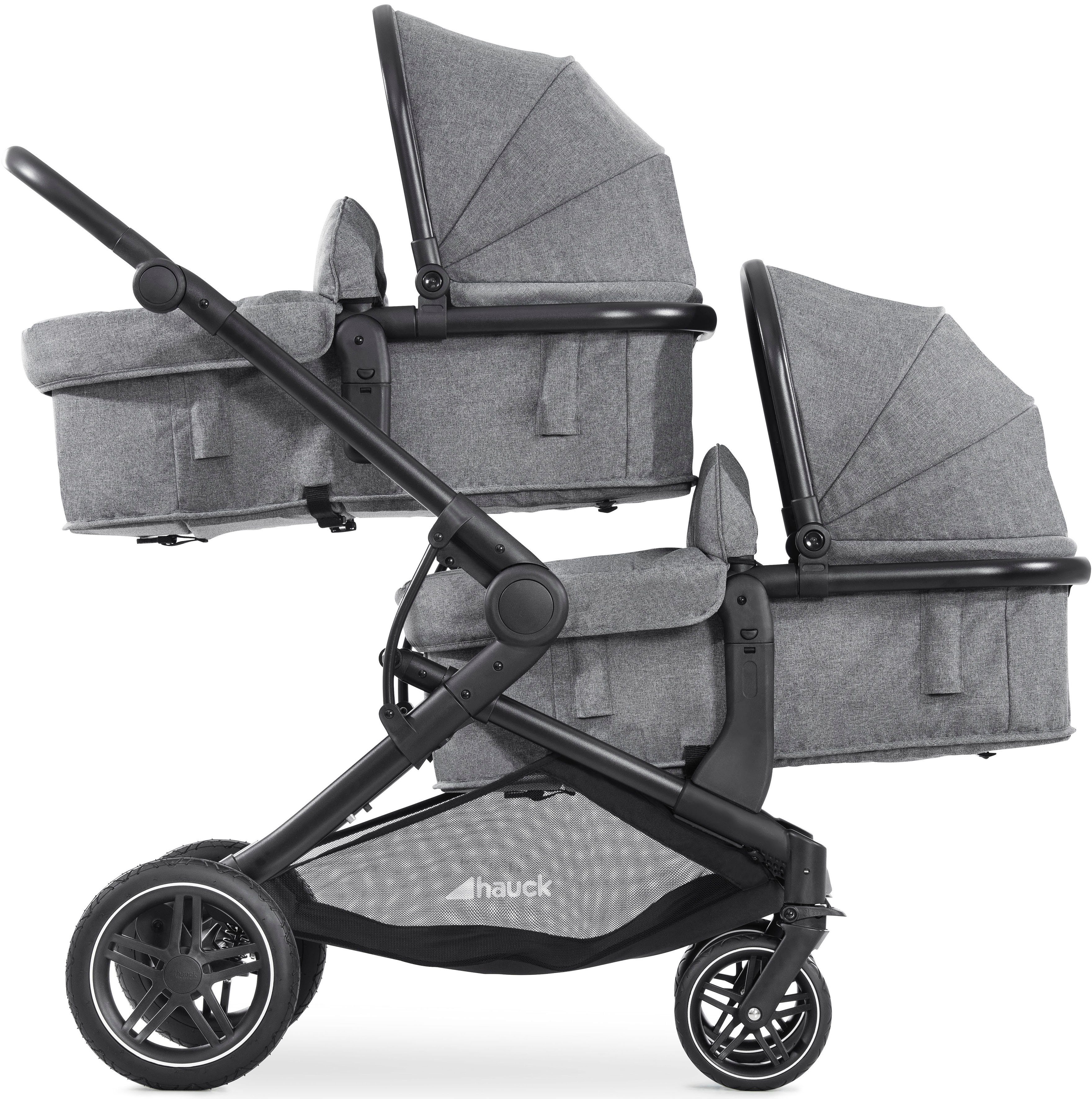 Hauck Geschwisterwagen Atlantic Twin, melange grey,