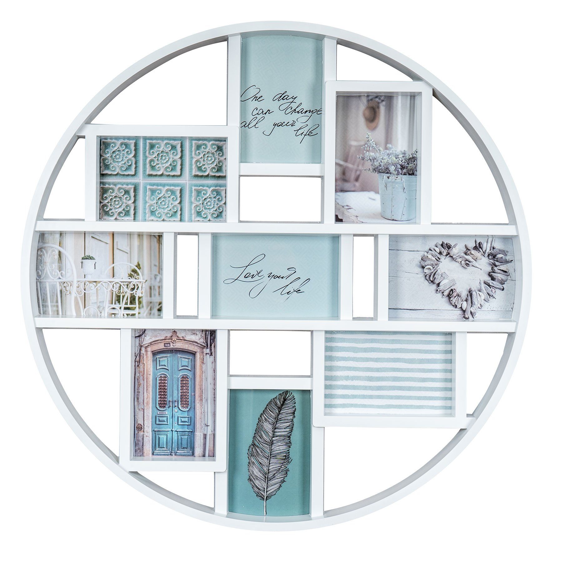 Levandeo® Bilderrahmen Collage, Bilderrahmen D55cm Collage