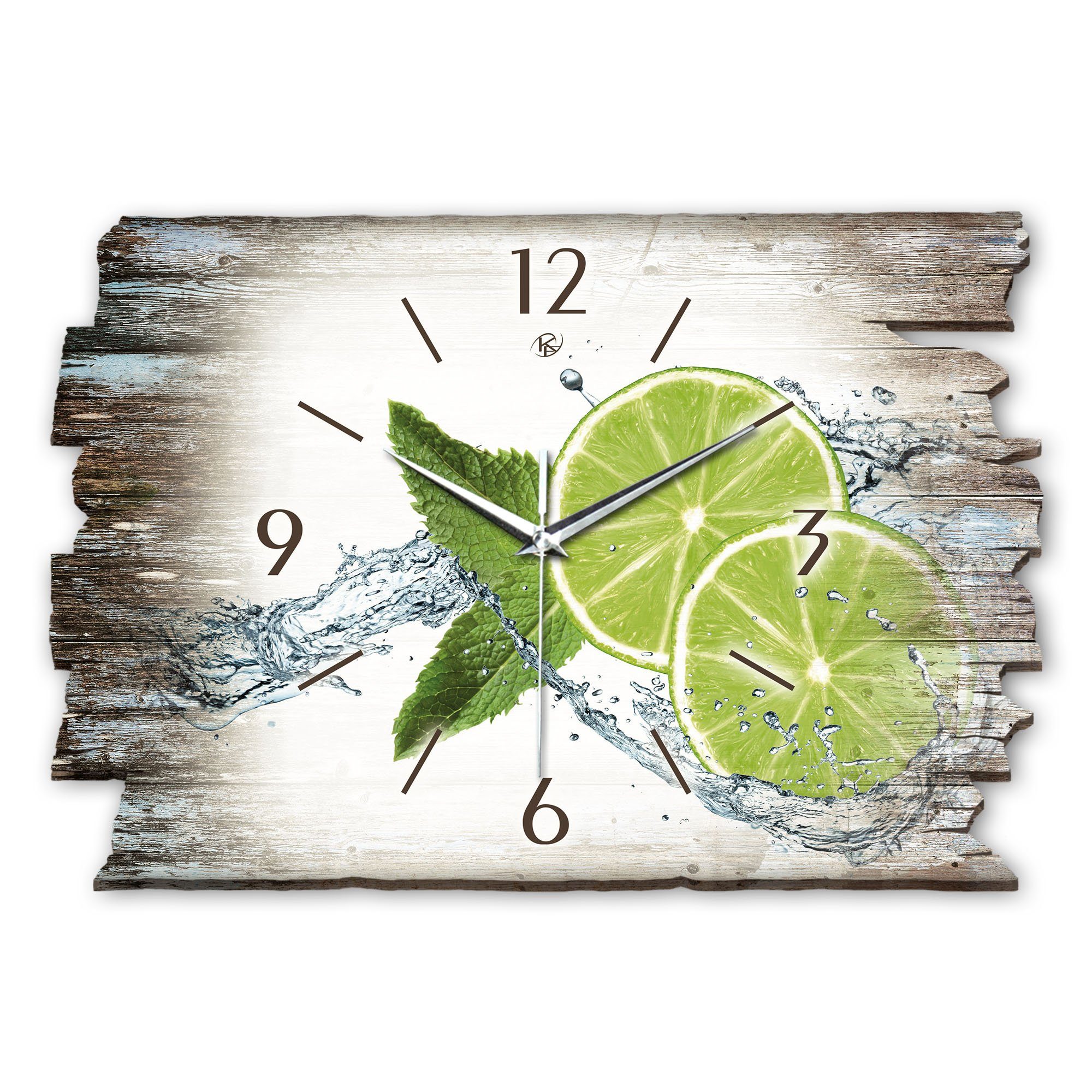 Kreative Feder Wanduhr Design-Wanduhr „Limette“ aus