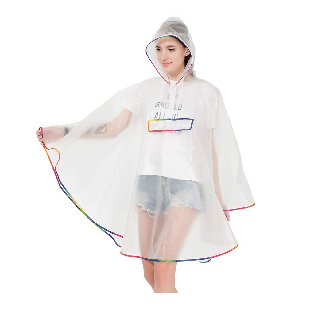 RWEUOQ Regenmantel Transparenter Damen-Regenponcho, transparenter Poncho