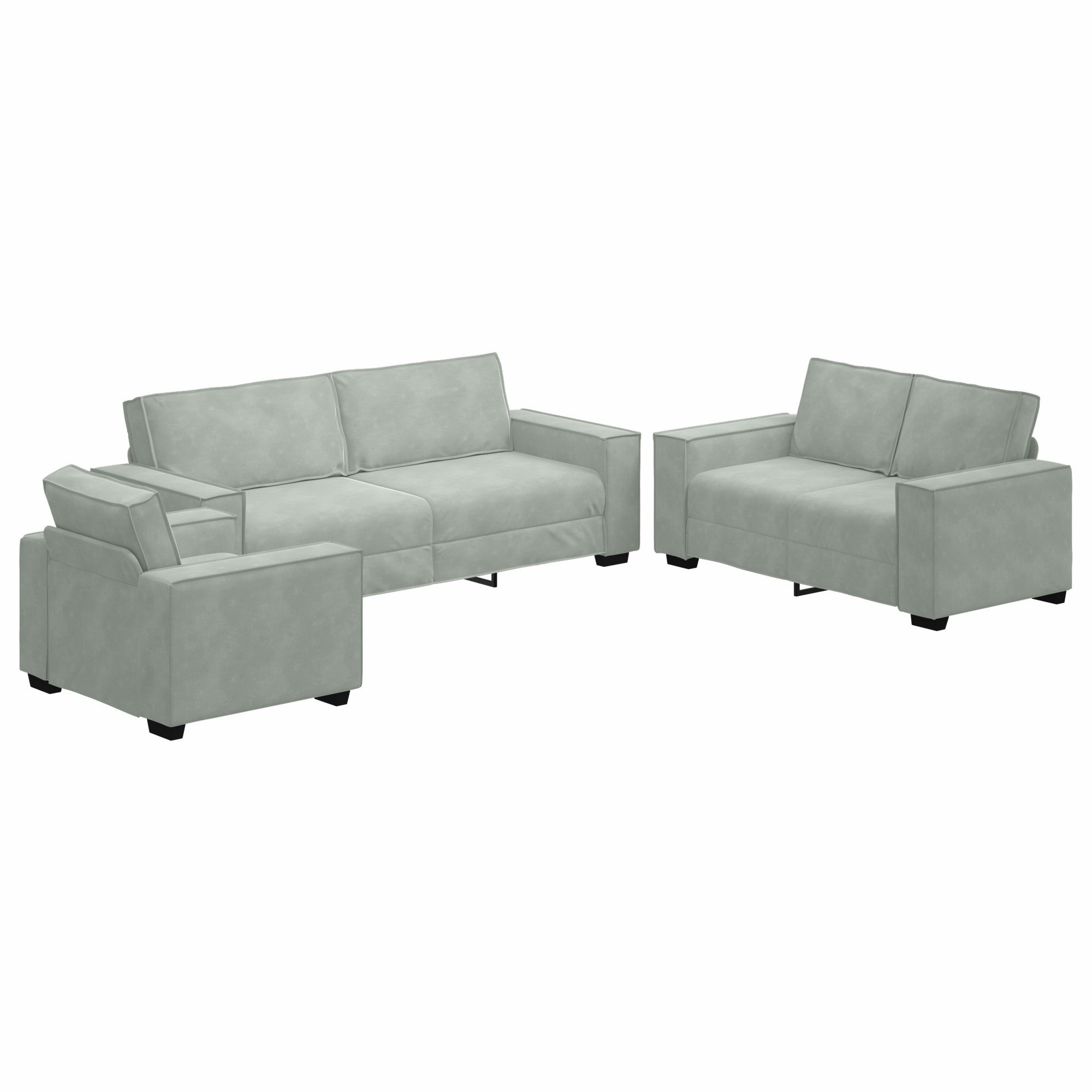 vidaXL Sofa 3-tlg. Sofagarnitur mit Kissen