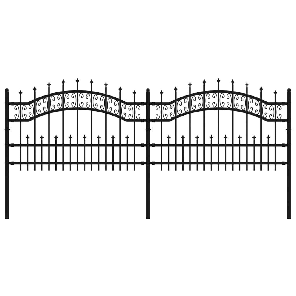 vidaXL Gartenzaun Gartenzaun mit Speerspitzen Schwarz