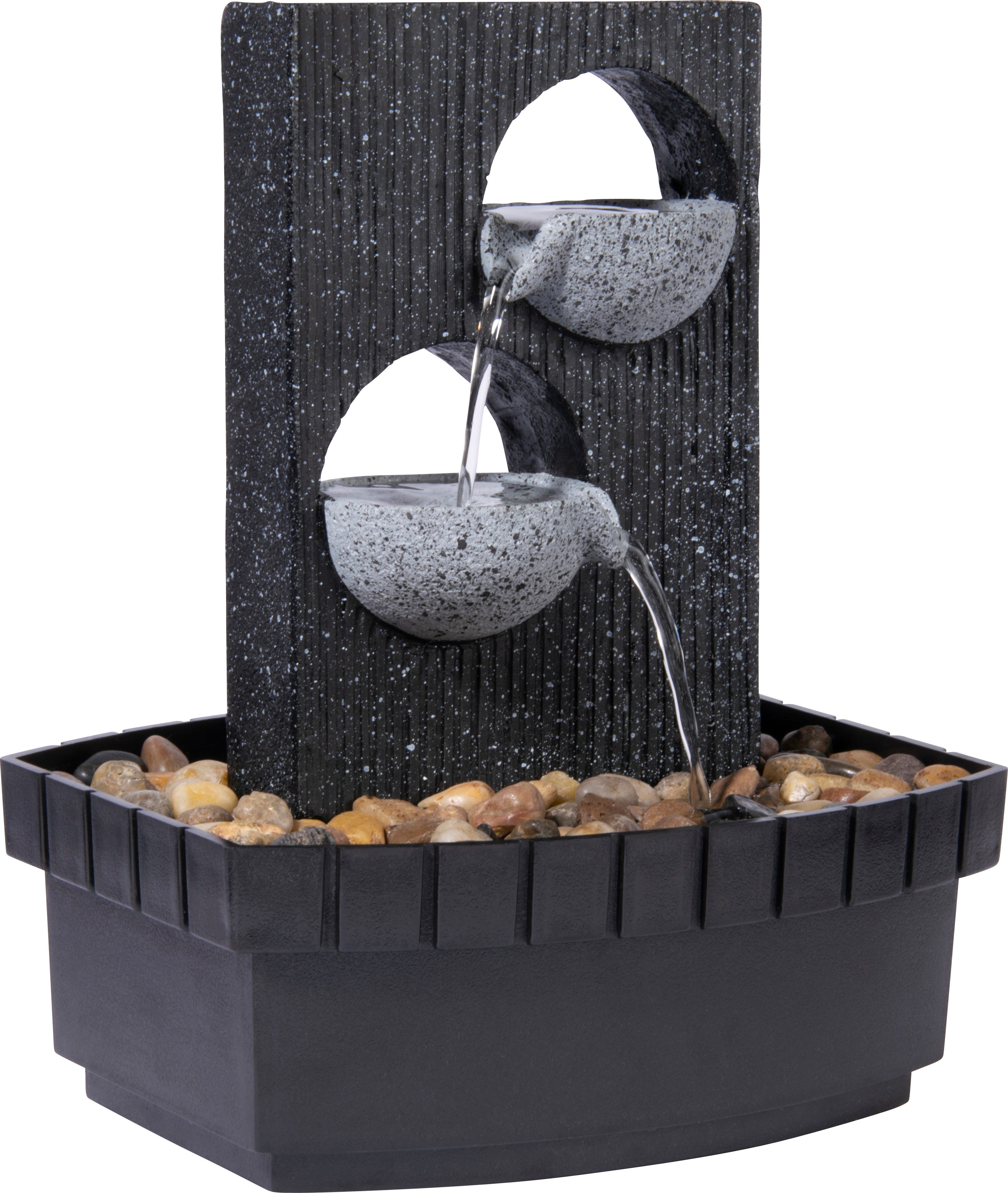dobar Gartenbrunnen Zimmerbrunnen in Steinoptik mit