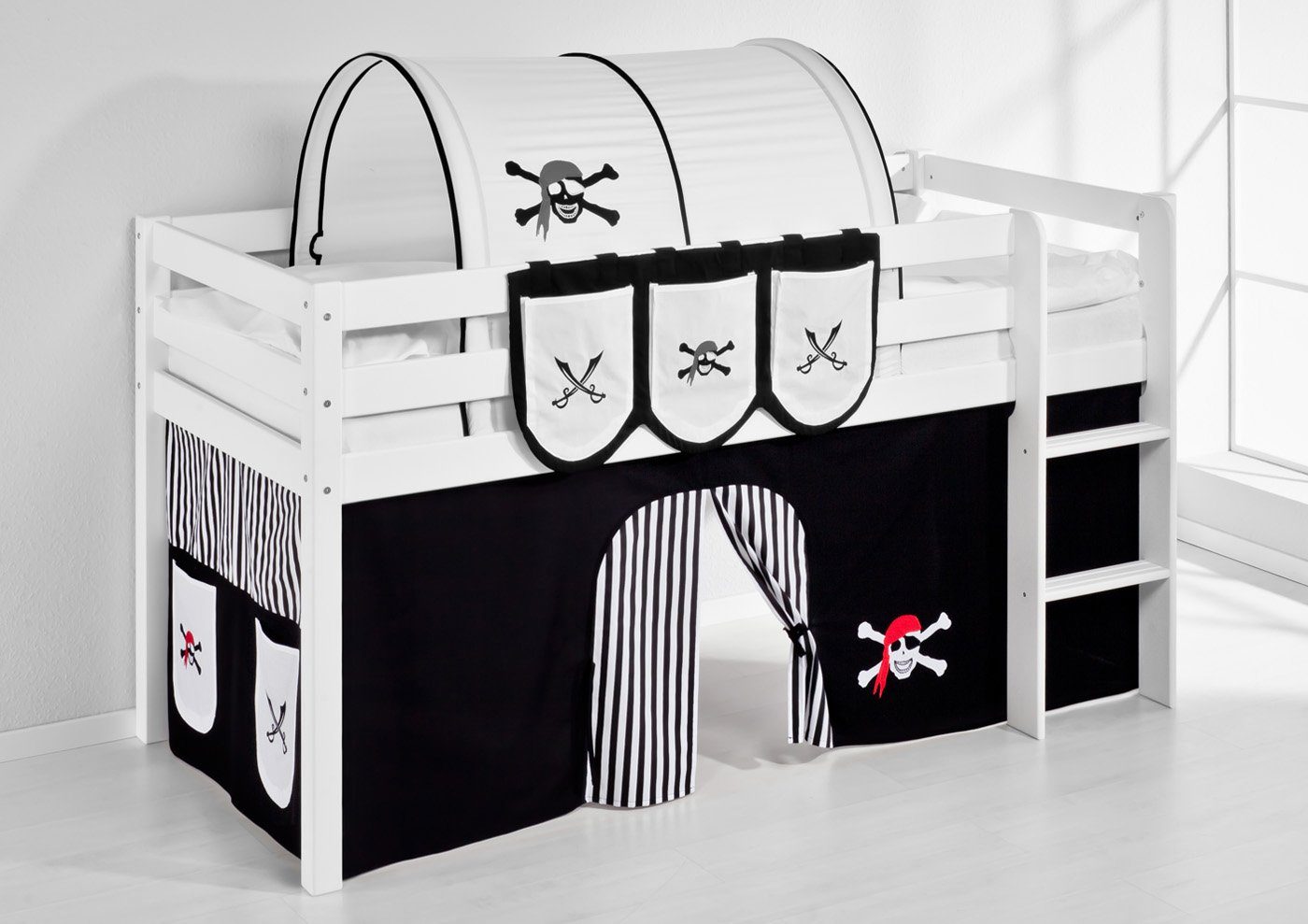 Lilokids Bettvorhang Pirat schwarz gestreift -