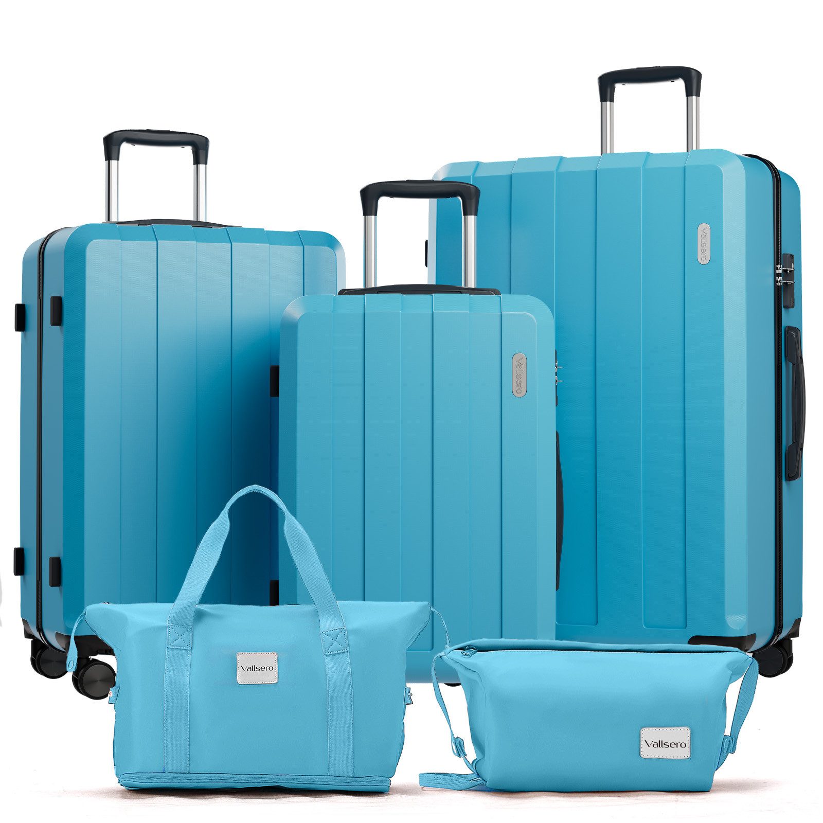 VALLSERO Trolleyset Koffer-Set( M,L,XL) Hartschalen-Koffer, Rollkoffer