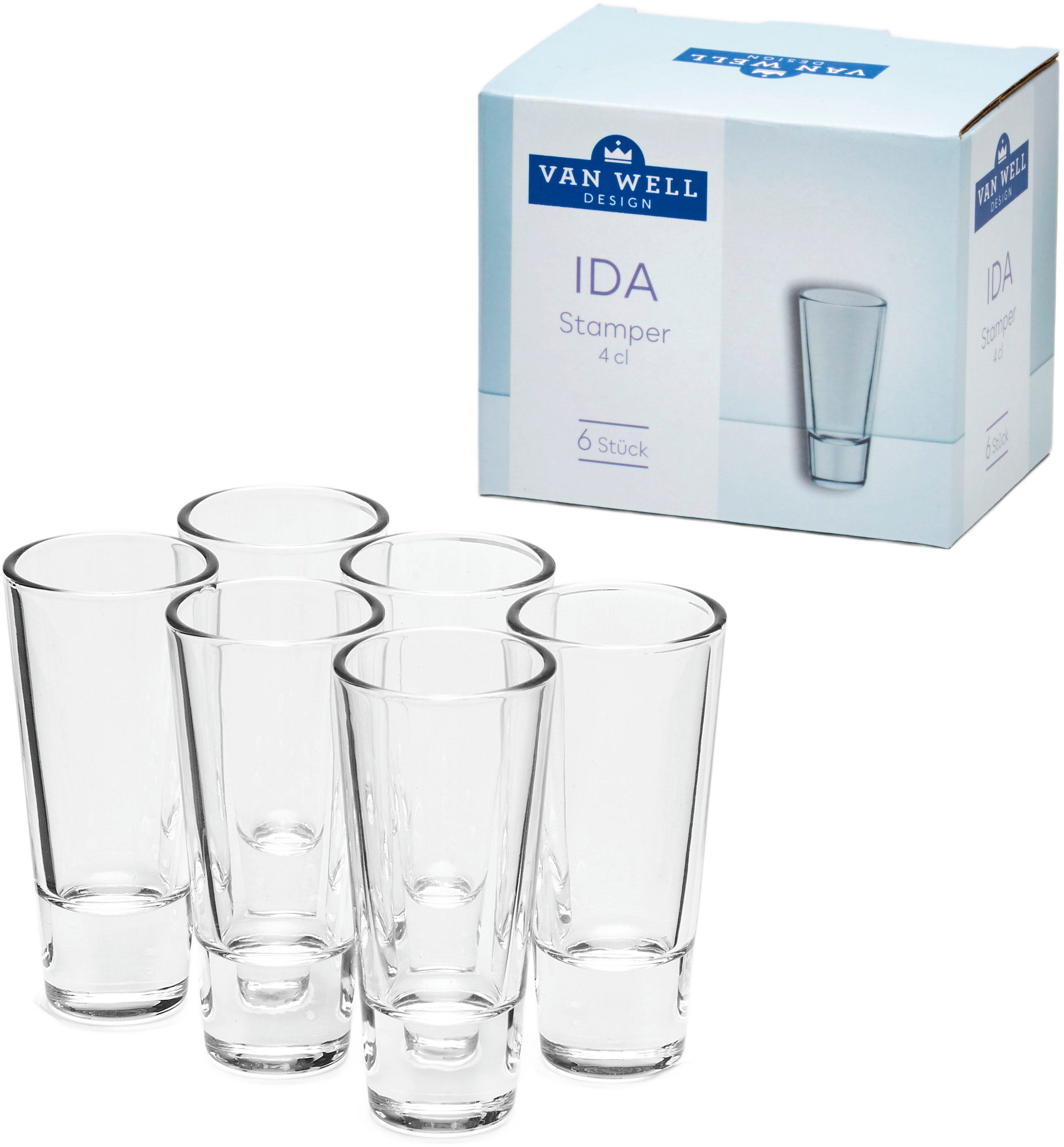 van Well Schnapsglas Ida, Glas, spülmaschinengeeignet,