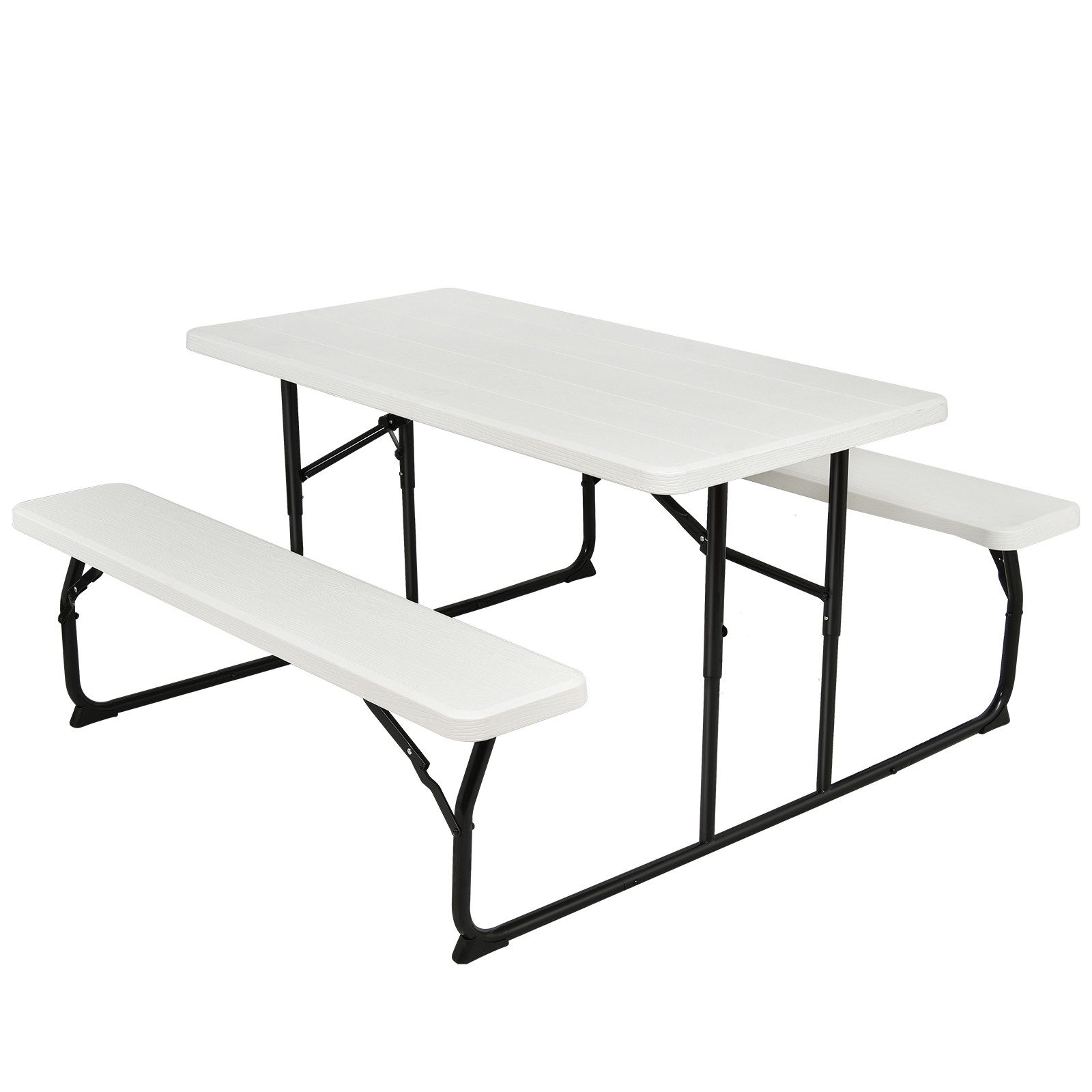 COSTWAY Bierzeltgarnitur, 136 cm Campingtisch mit