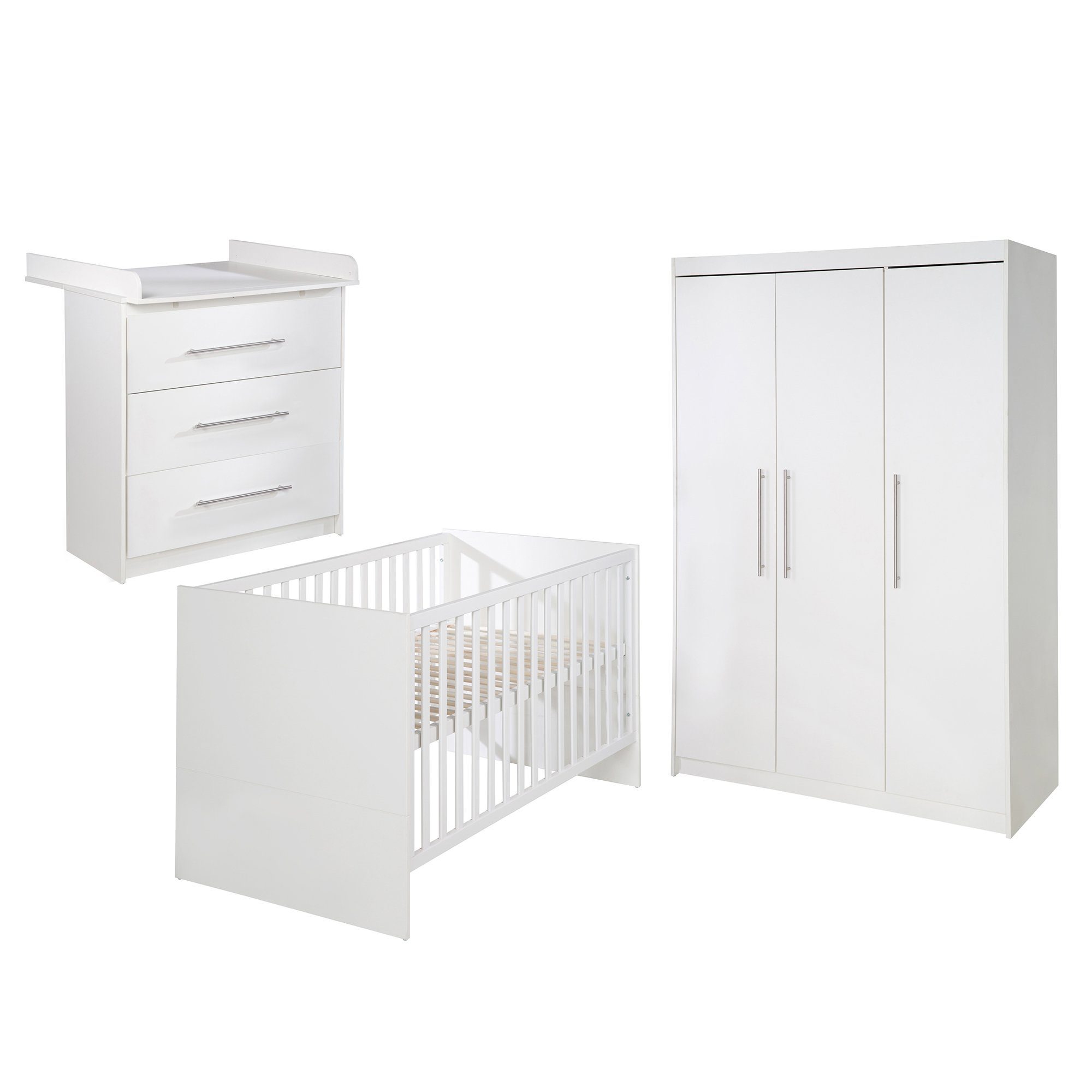 roba® Babyzimmer-Komplettset Maren, Gitterbett, Wickelkommode &