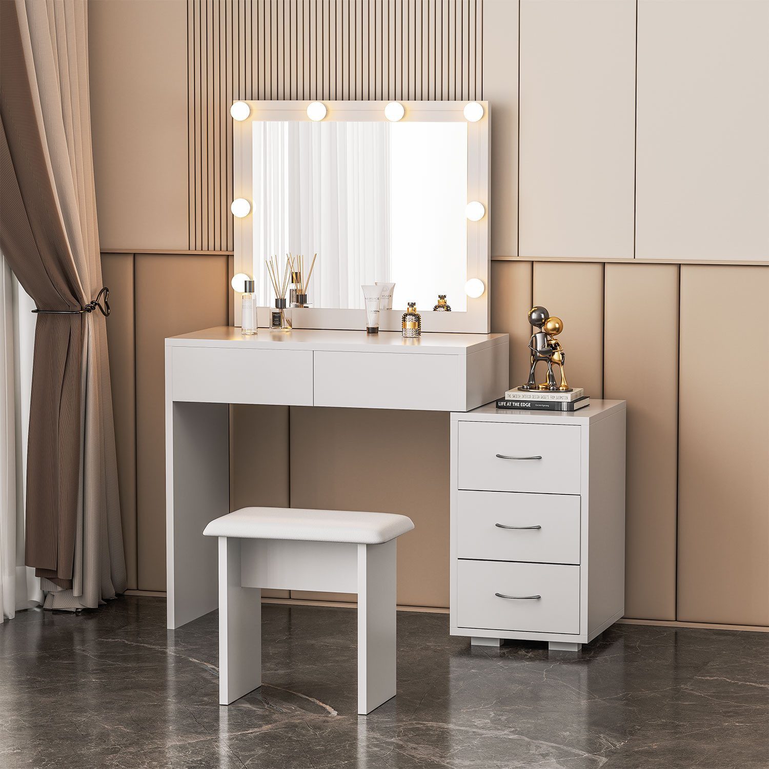 OULENBIYAR Schminktisch Schminktisch Schlafzimmer mit Spiegel