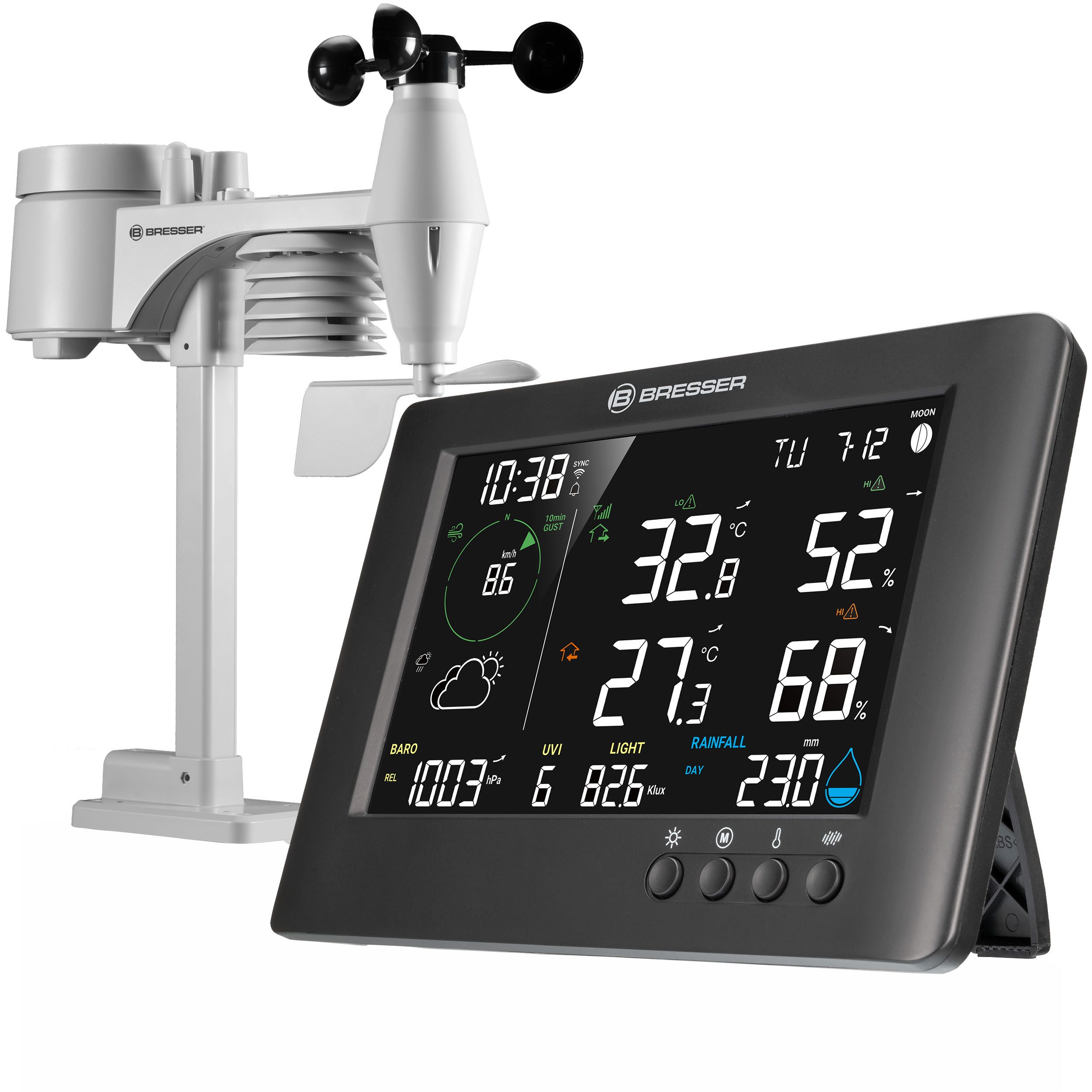 BRESSER BRESSER WLAN-7-in-1-Funk-Wetterstation TB Funkwetterstation