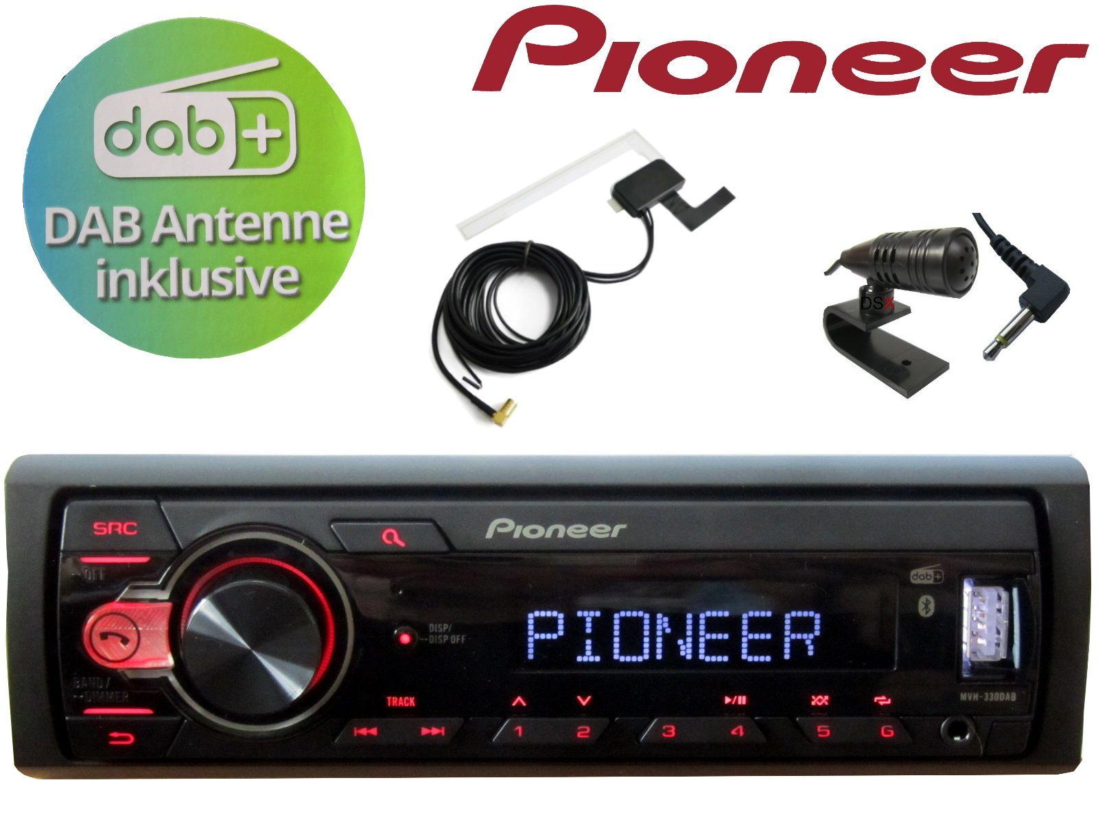 DSX PIONEER DAB+ Bluetooth USB Radio