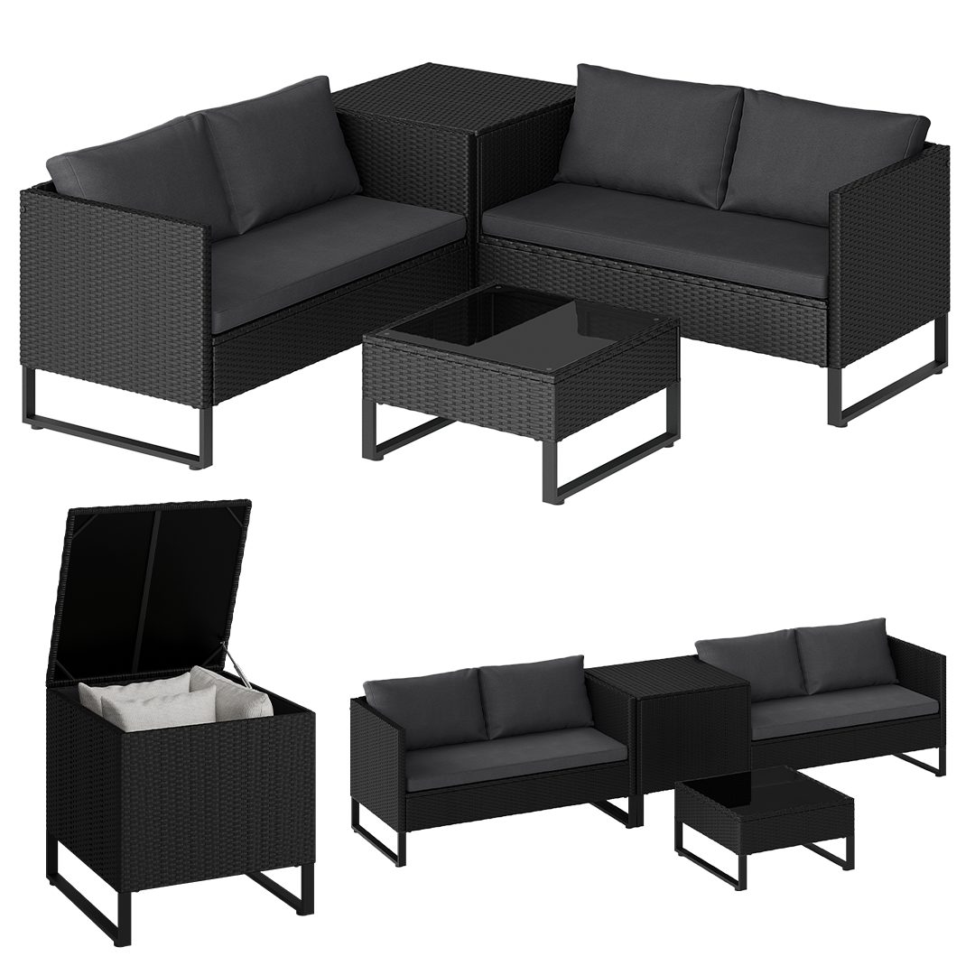 STEELSØN Gartenlounge-Set Alniyat, (Polyrattan-Metall Sitzgruppe, 2