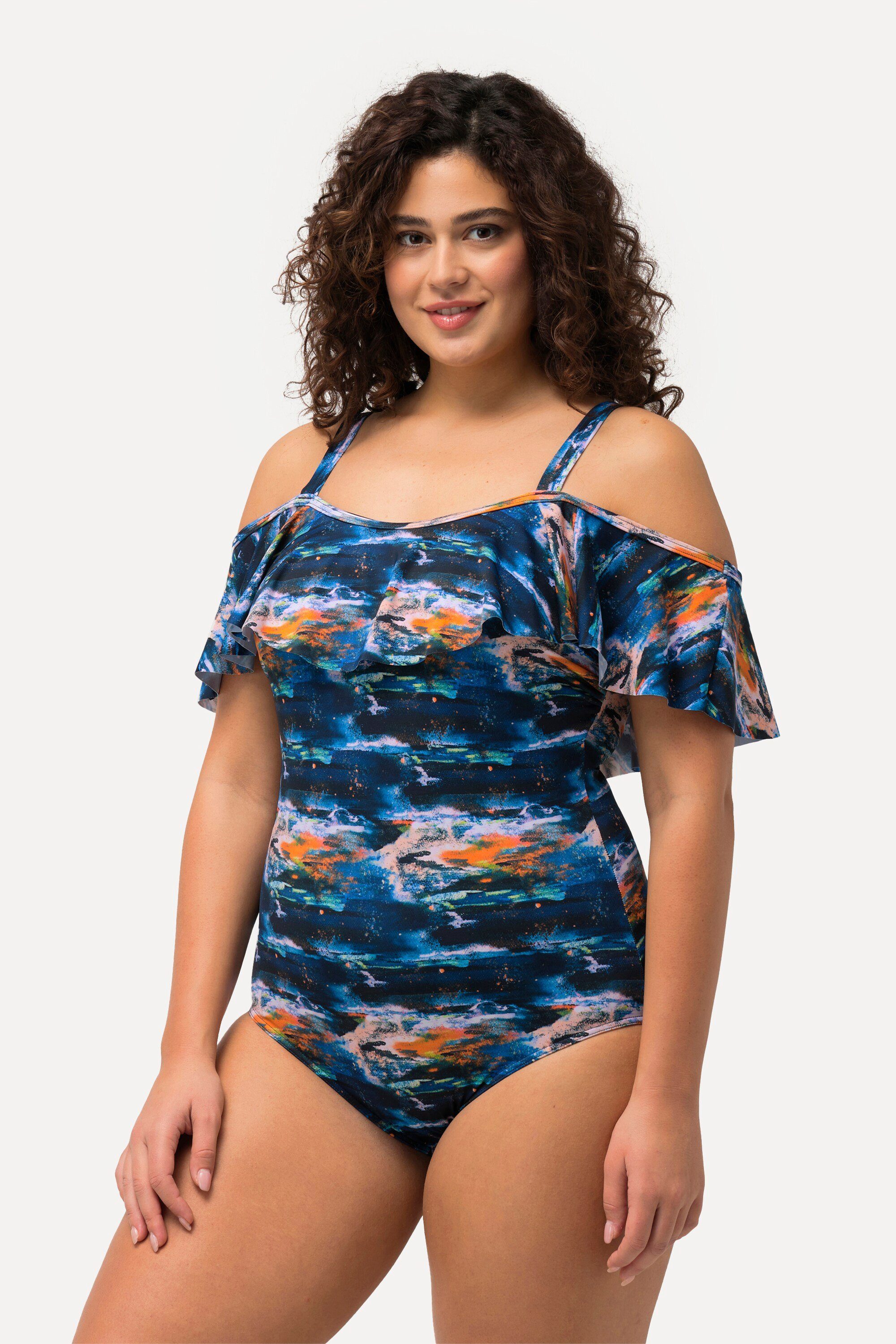 Ulla Popken Badeanzug Badeanzug Volants Softcups