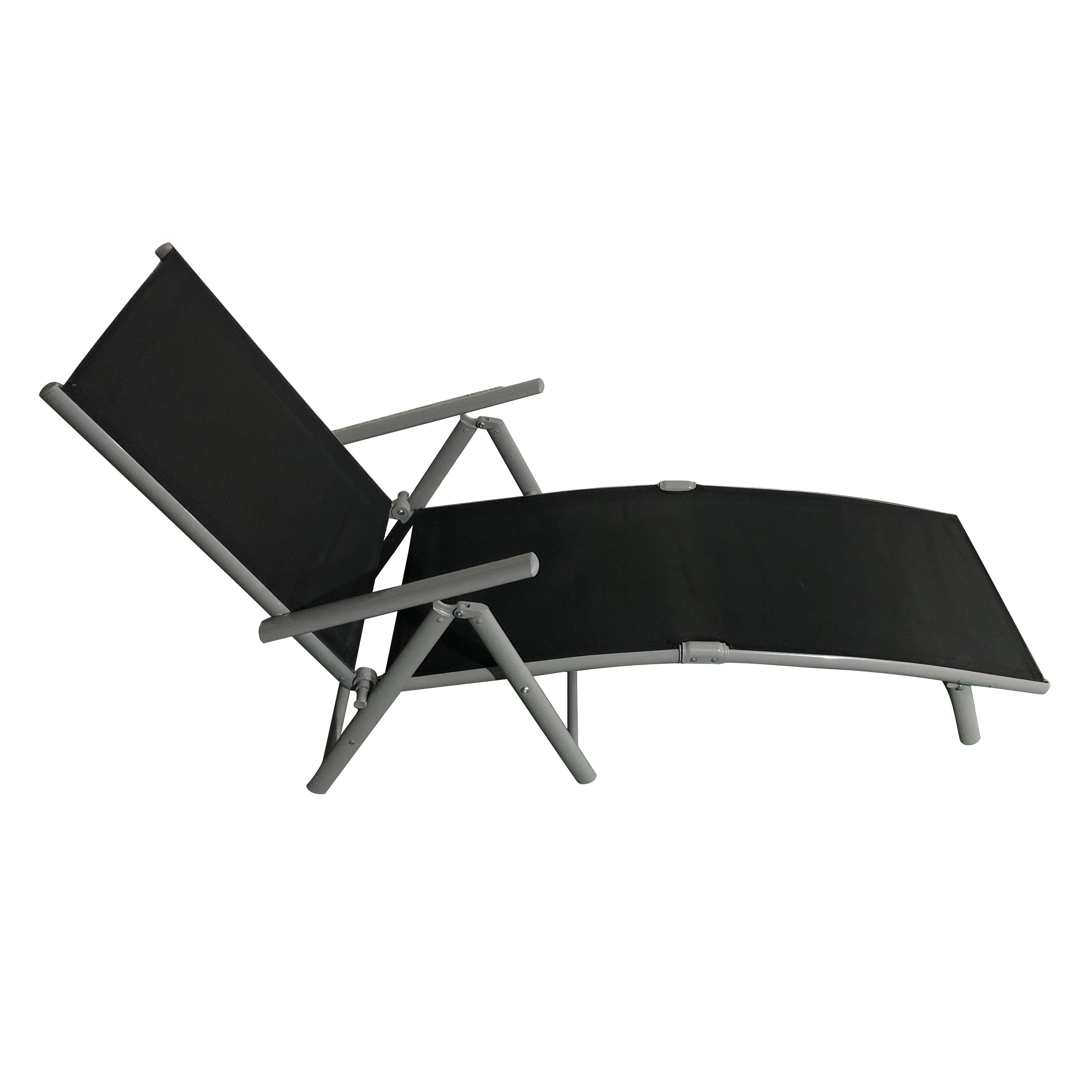 BruKa Gartenliege Sonnenliege RIO Schwarz Gartenliege