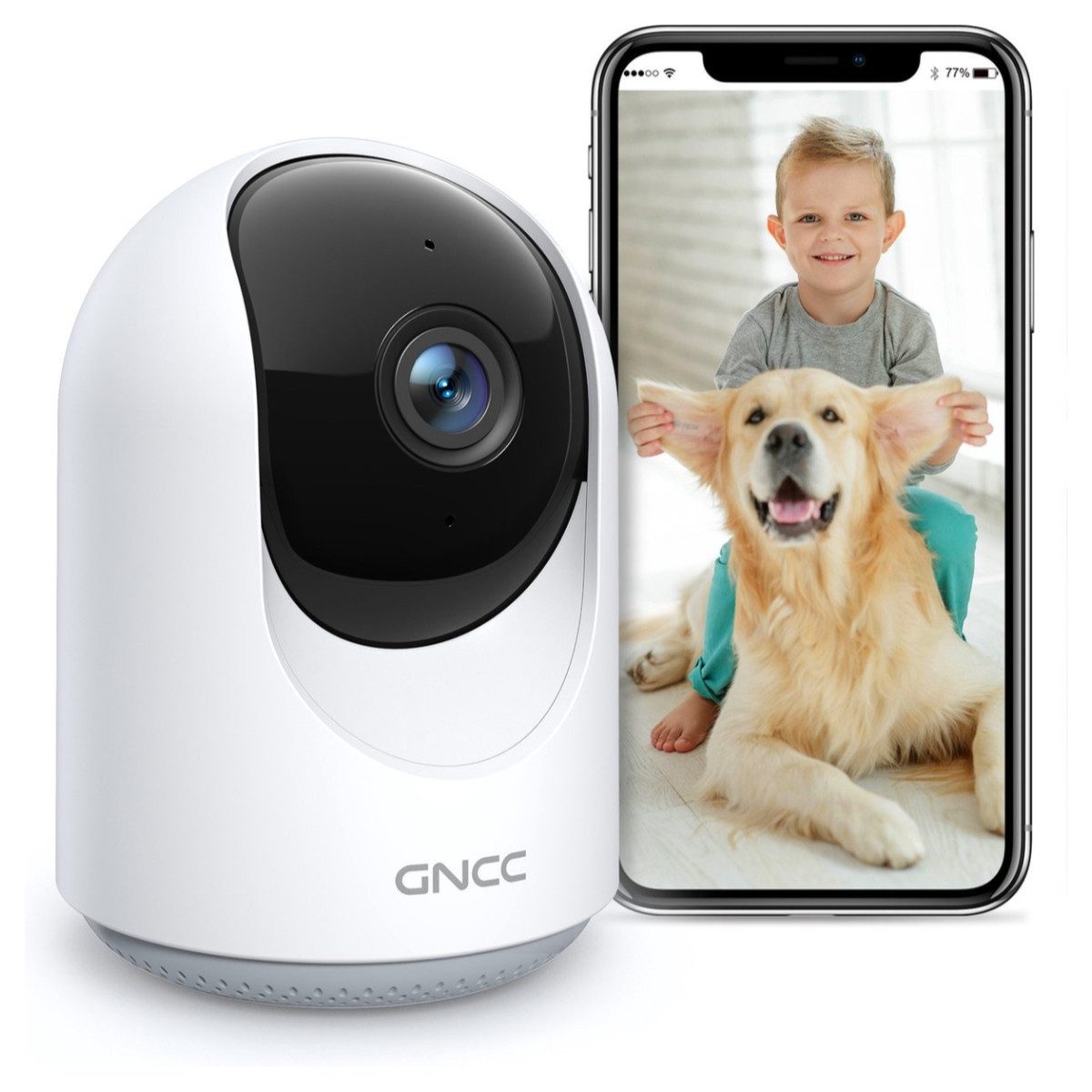 GNCC Babyphone mit Kamera, WLAN Überwachungskamera