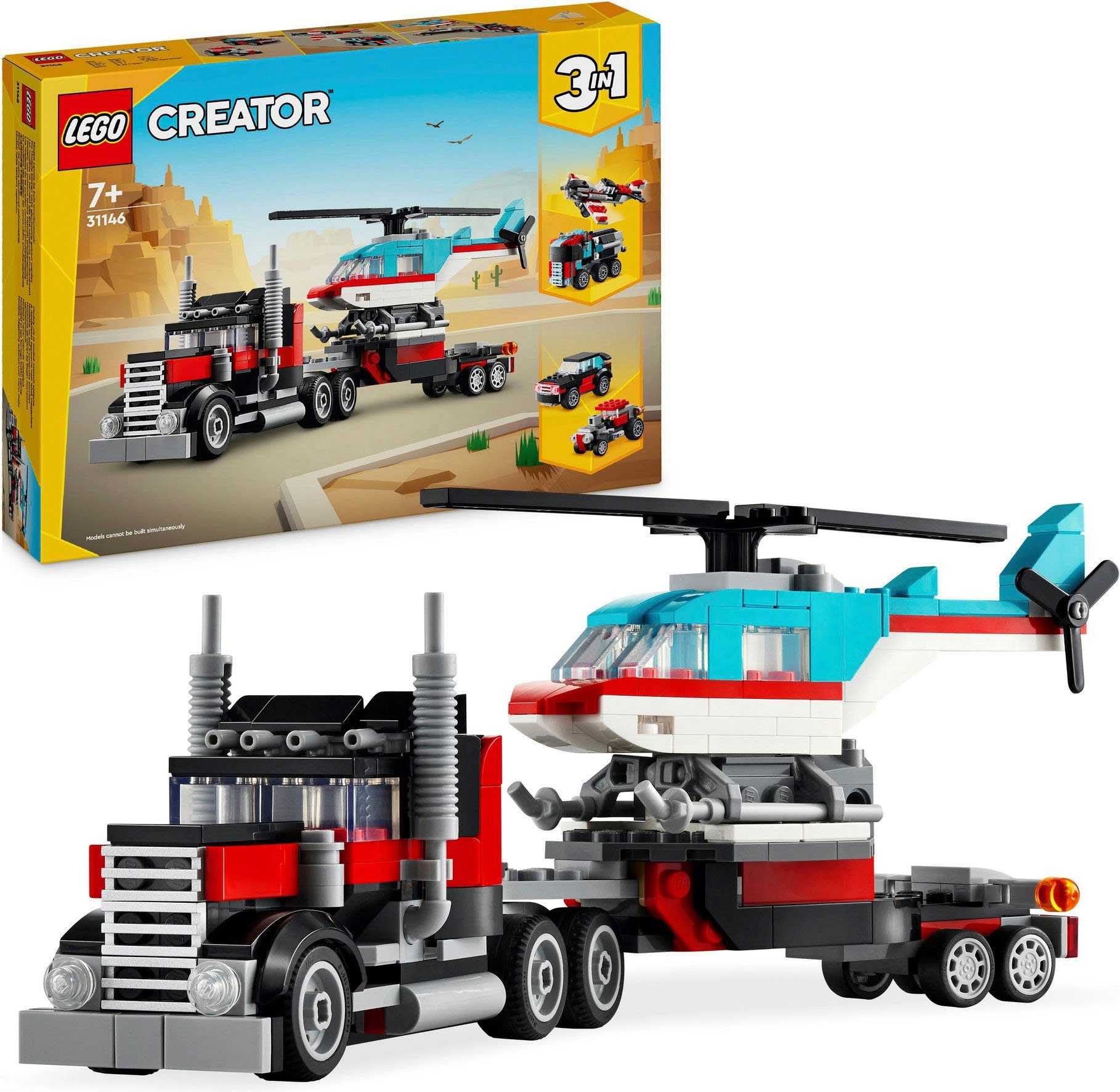 LEGO® Tieflader mit Hubschrauber (31146), LEGO