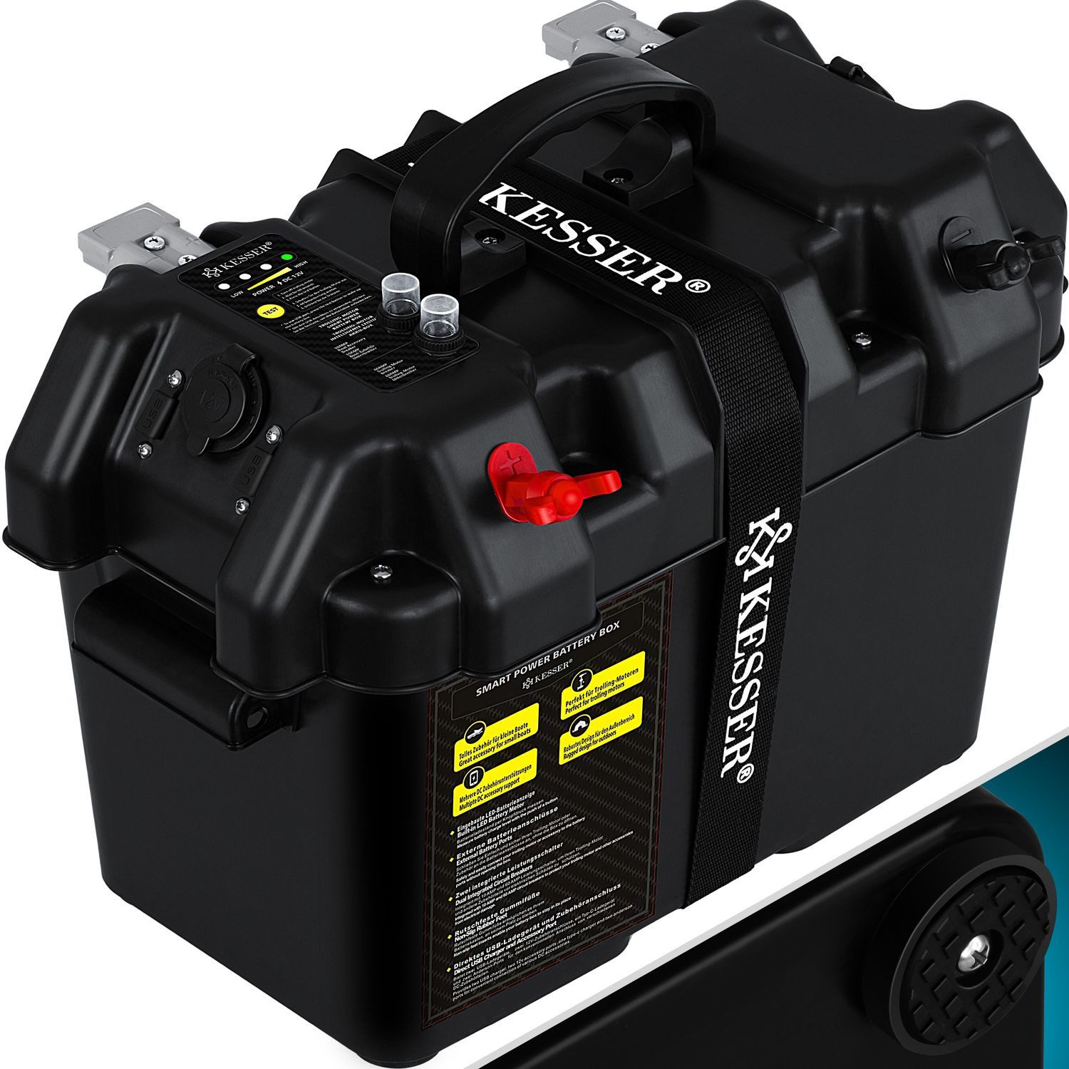 KESSER Batterie, Batteriebox für Bootsmotor Elektromotor