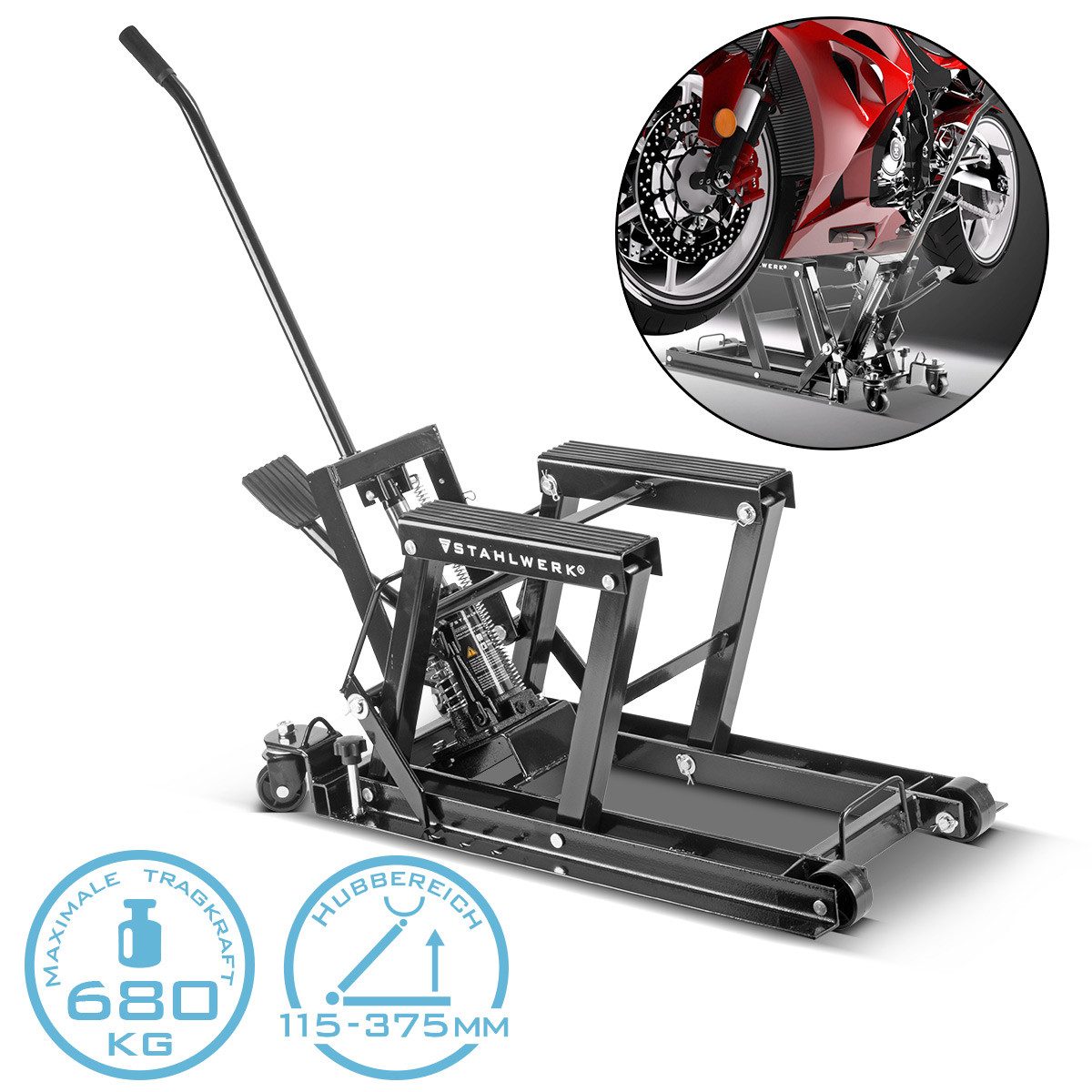 STAHLWERK Motorradheber Motorrad-Hebebühne MLT-680 ST mit