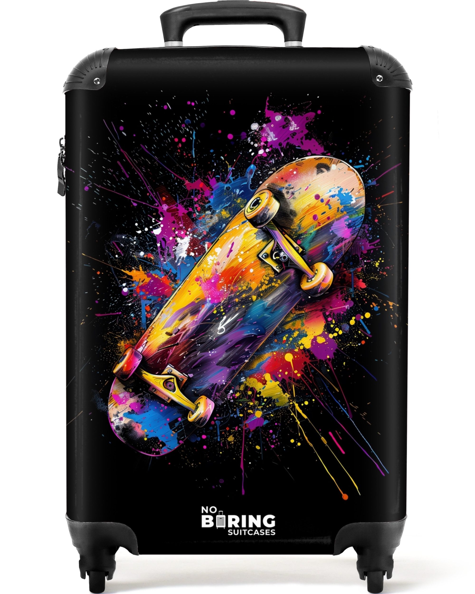 NoBoringSuitcases.com© Hartschalen-Trolley Skateboard mit Graffiti 55x35x20cm,