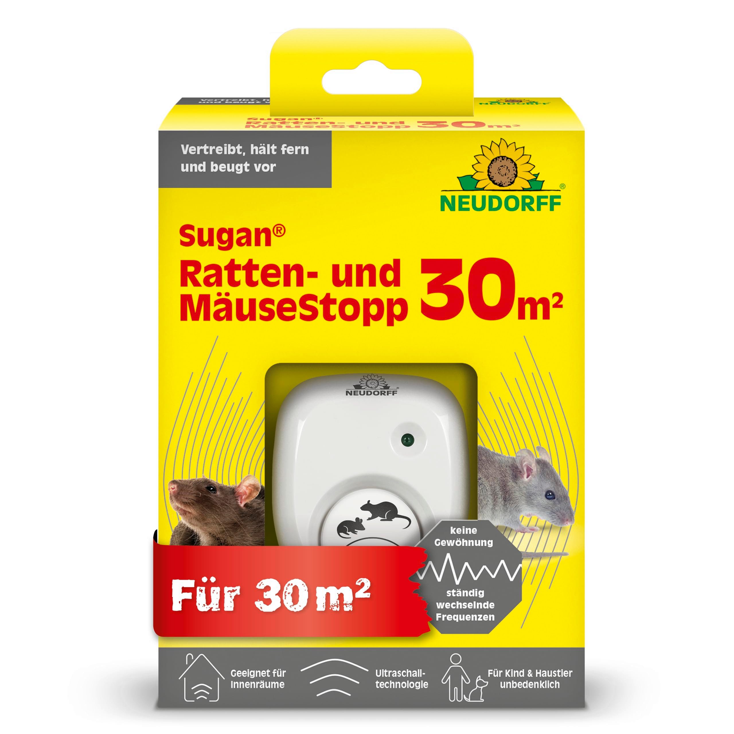 Neudorff Ultraschall-Tierabwehr Sugan Ratten- und MäuseStopp