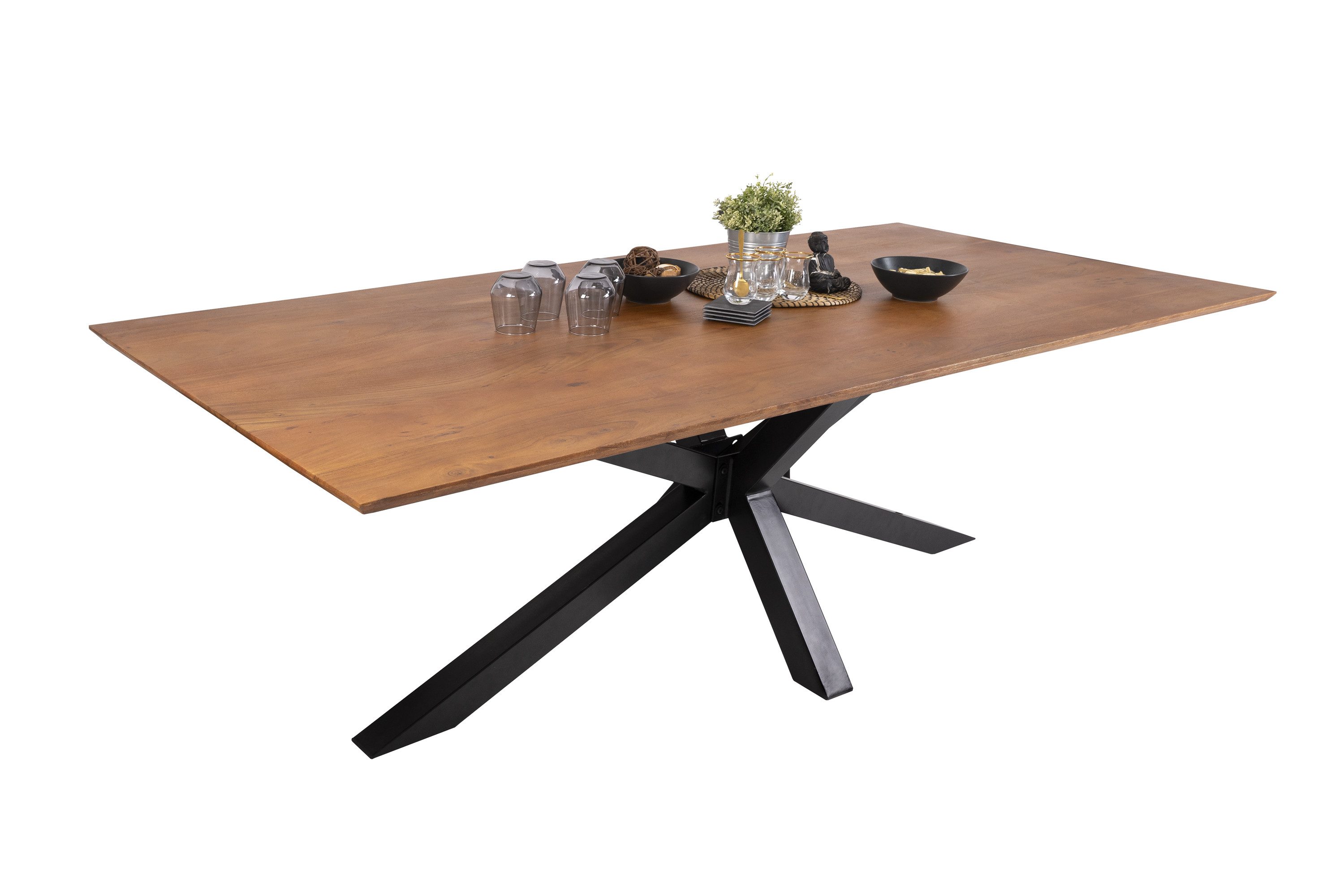Loreno® Esstisch Abby, Akazienholz, Schweizer Kante,