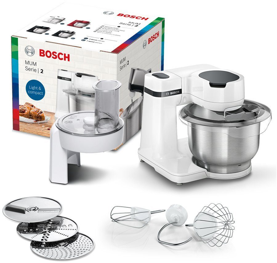 BOSCH Küchenmaschine Serie 2 MUMS2EW01, Edelstahlschüssel,