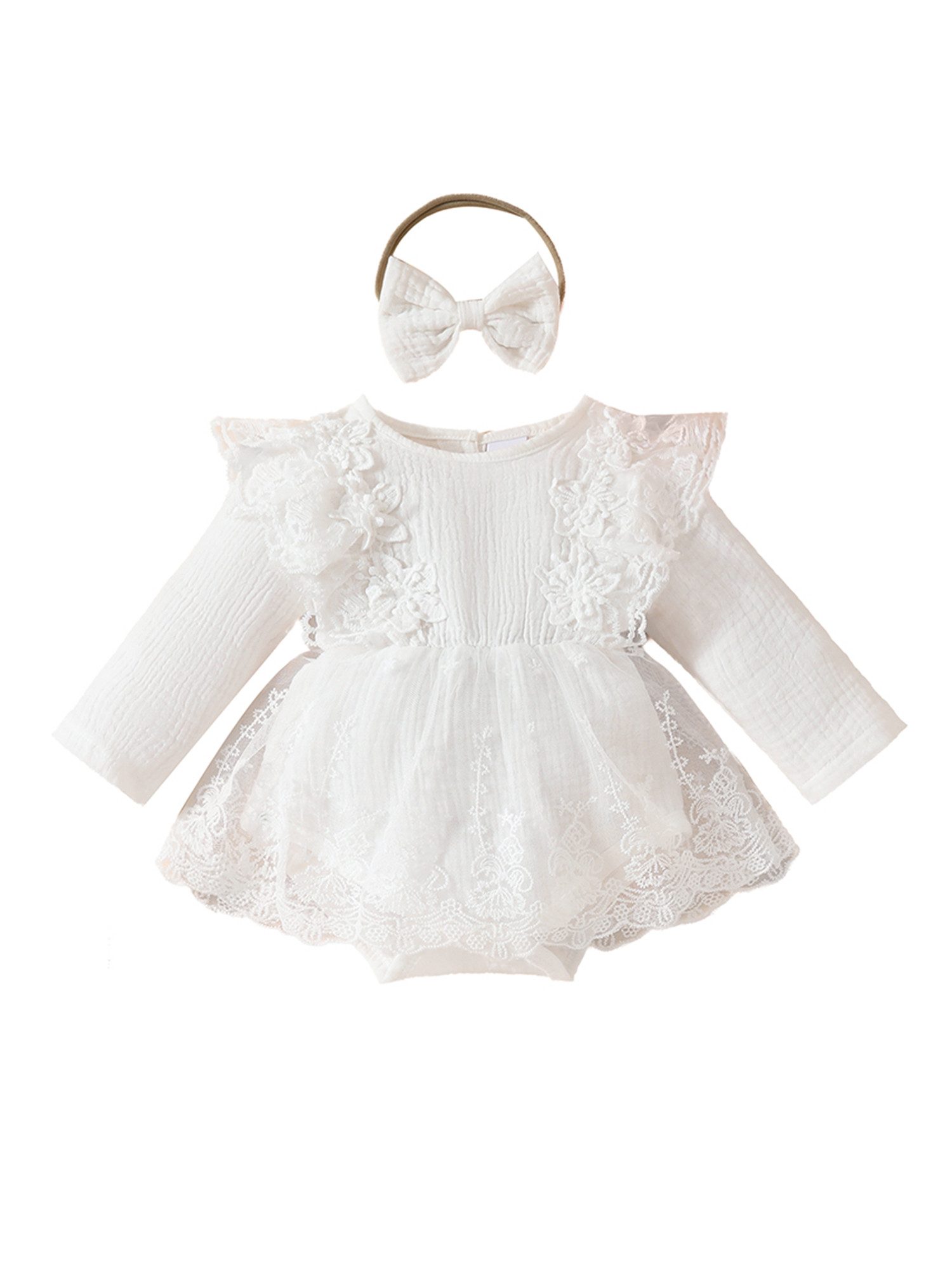 Gluckids Strampler Baby Mädchen Spitze Strampler