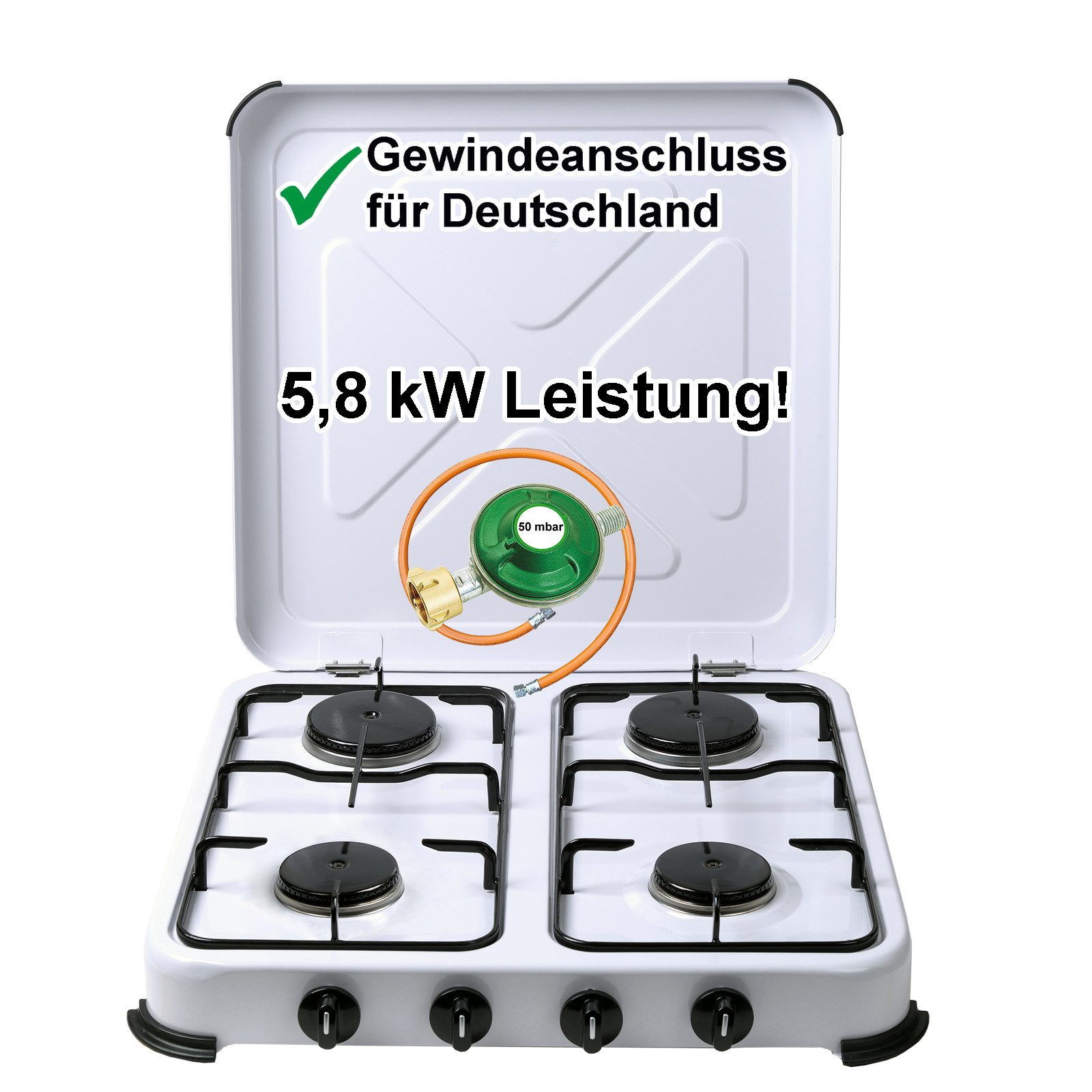 BlueCraft Gaskocher 4 flammig 50mbar Propan