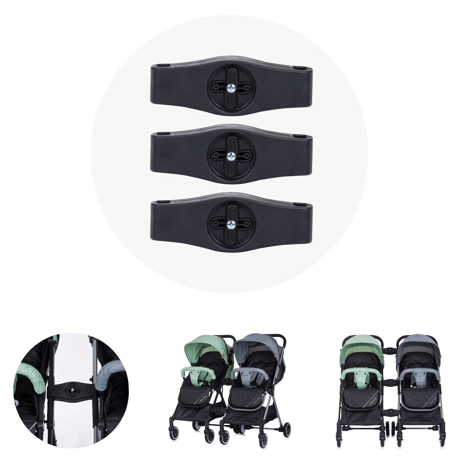 Chipolino Kinderwagen-Adapter Verbindungsstück für Kinderwagen Clarice,