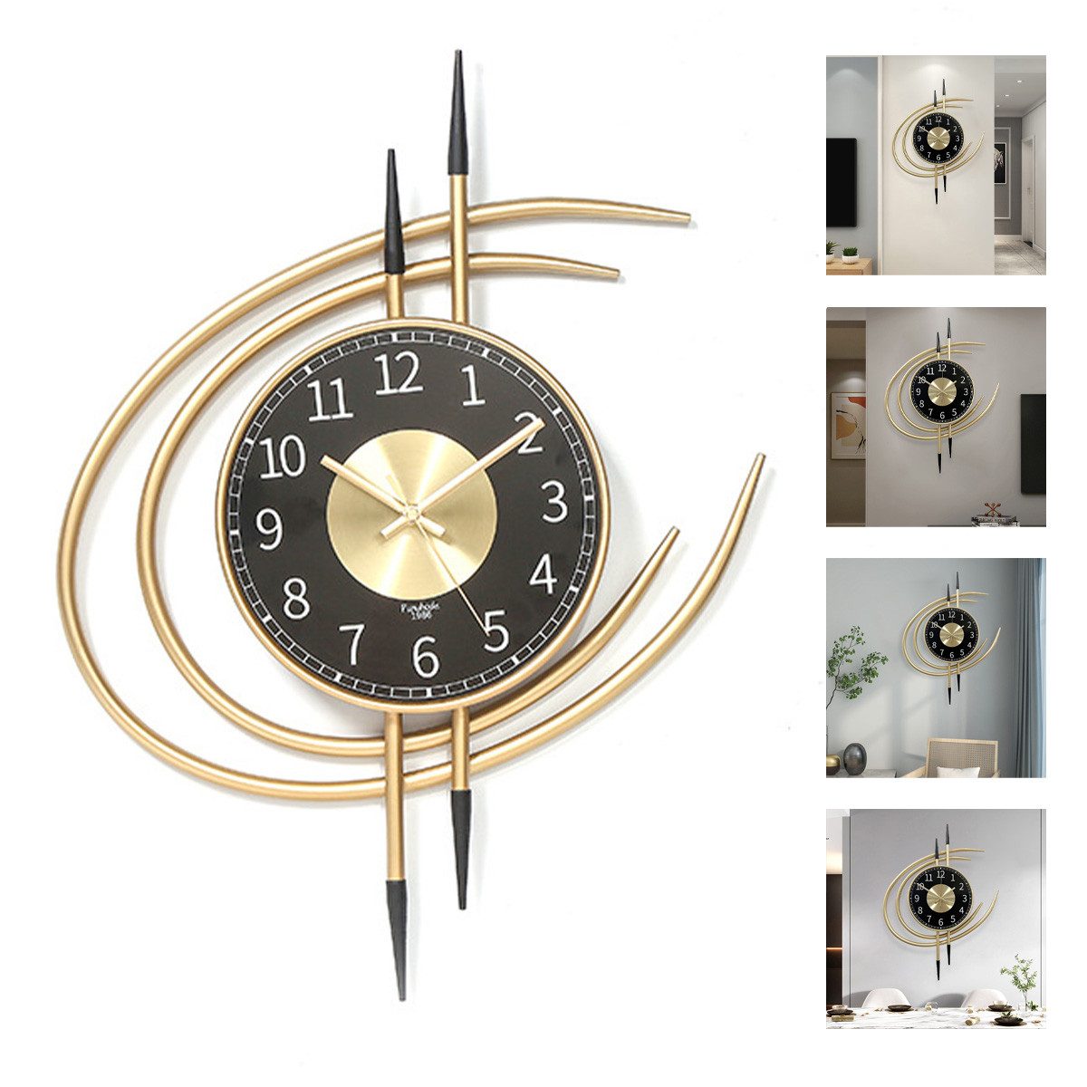 DOPWii Wanduhr Leichte Luxus-Wanduhr 54x41x4 cm,