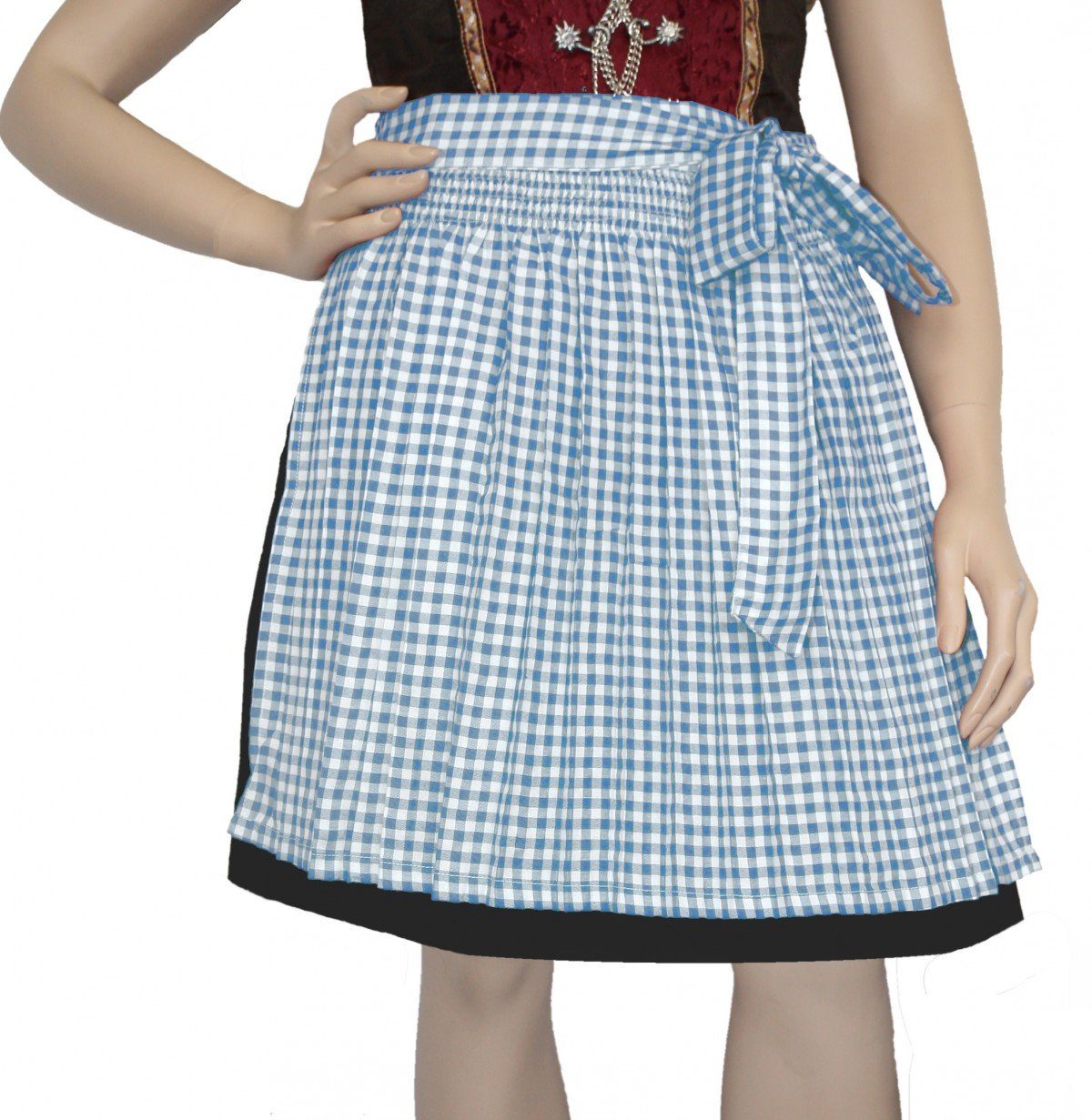 German Wear Dirndlschürze GW1603-1-hellblau Kariert, Dirndl