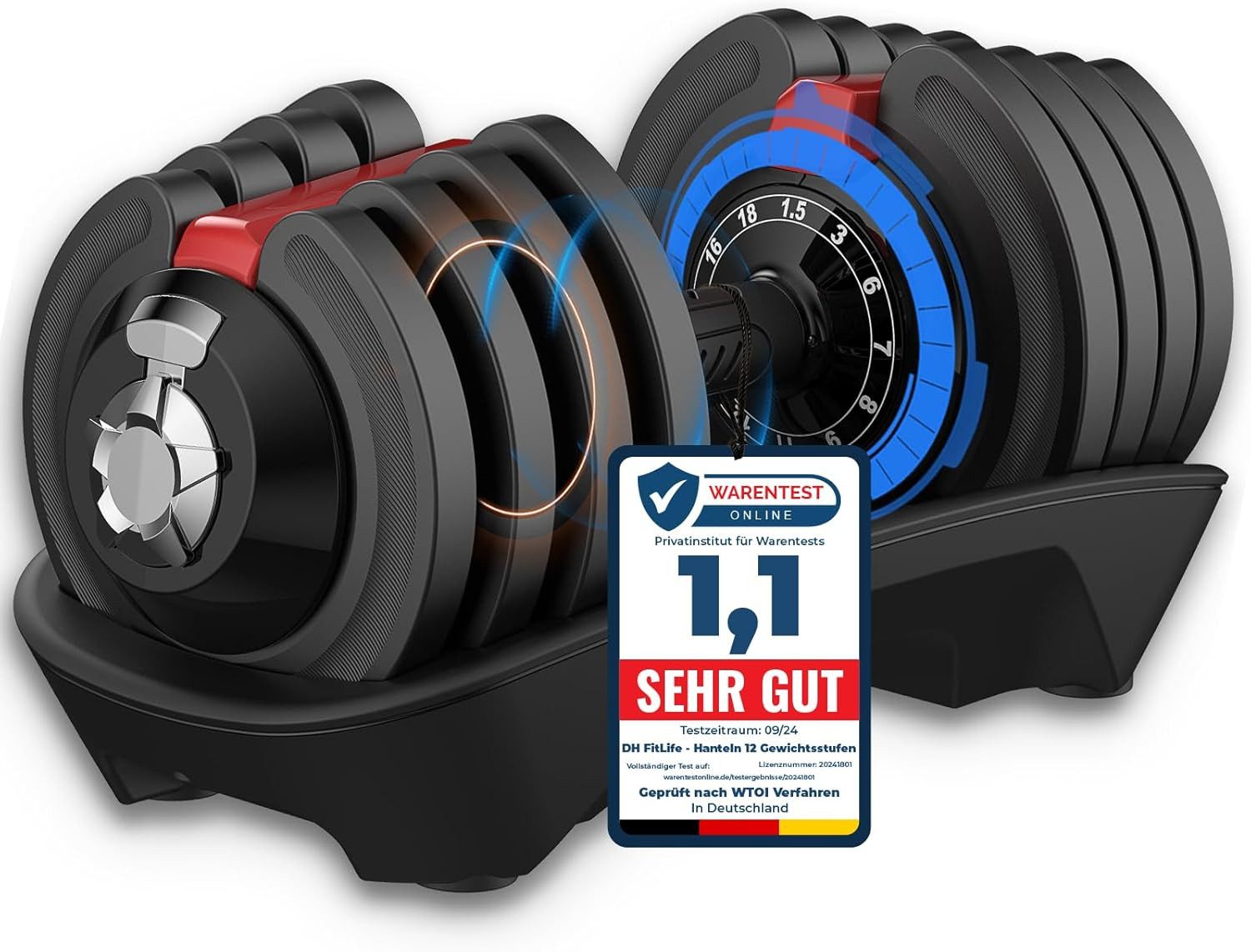 DH FitLife Hantel verstellbare Hanteln, 1,5