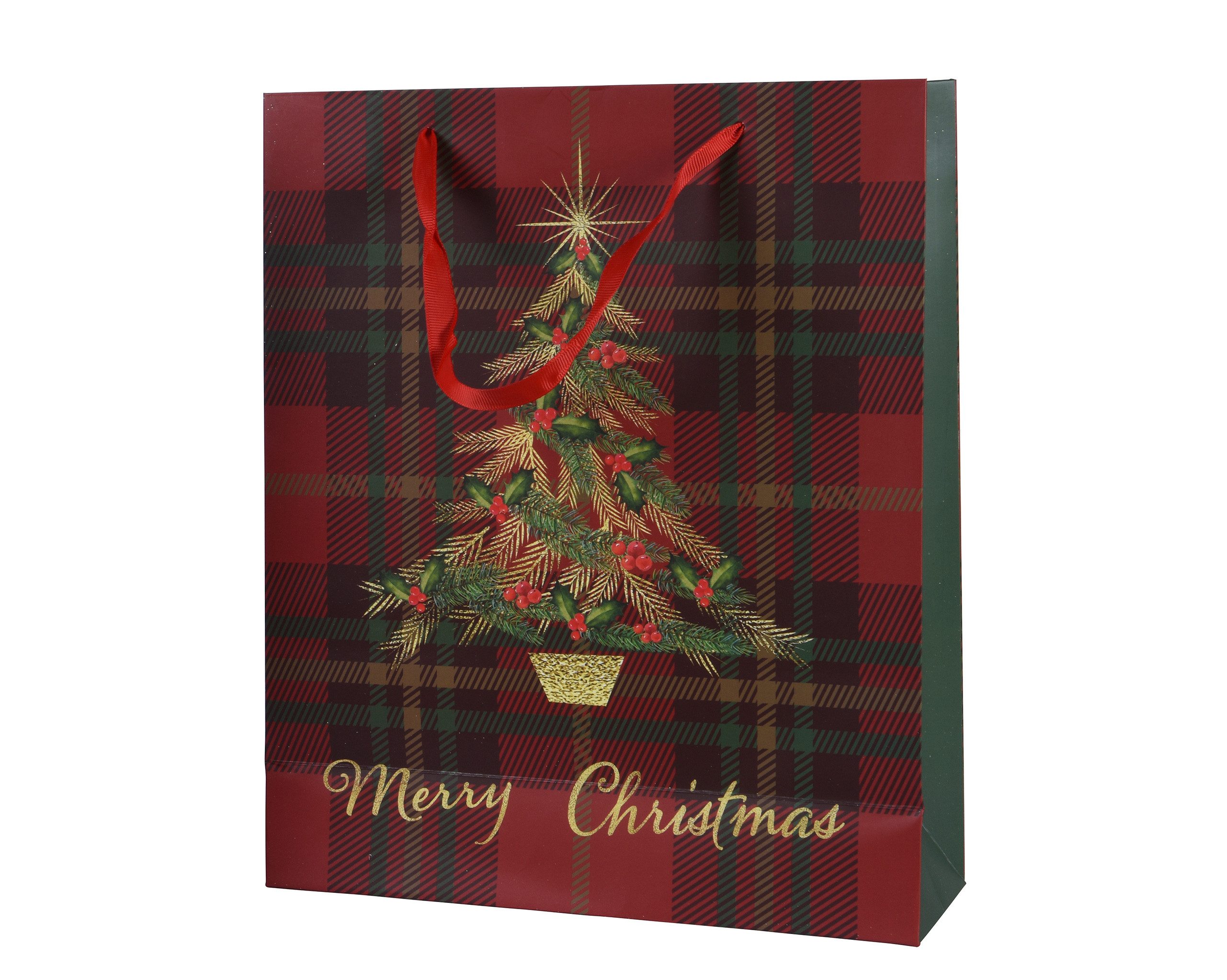 Kaemingk Aufbewahrungstasche, Geschenktüte Weihnachten 18x8x24cm mit