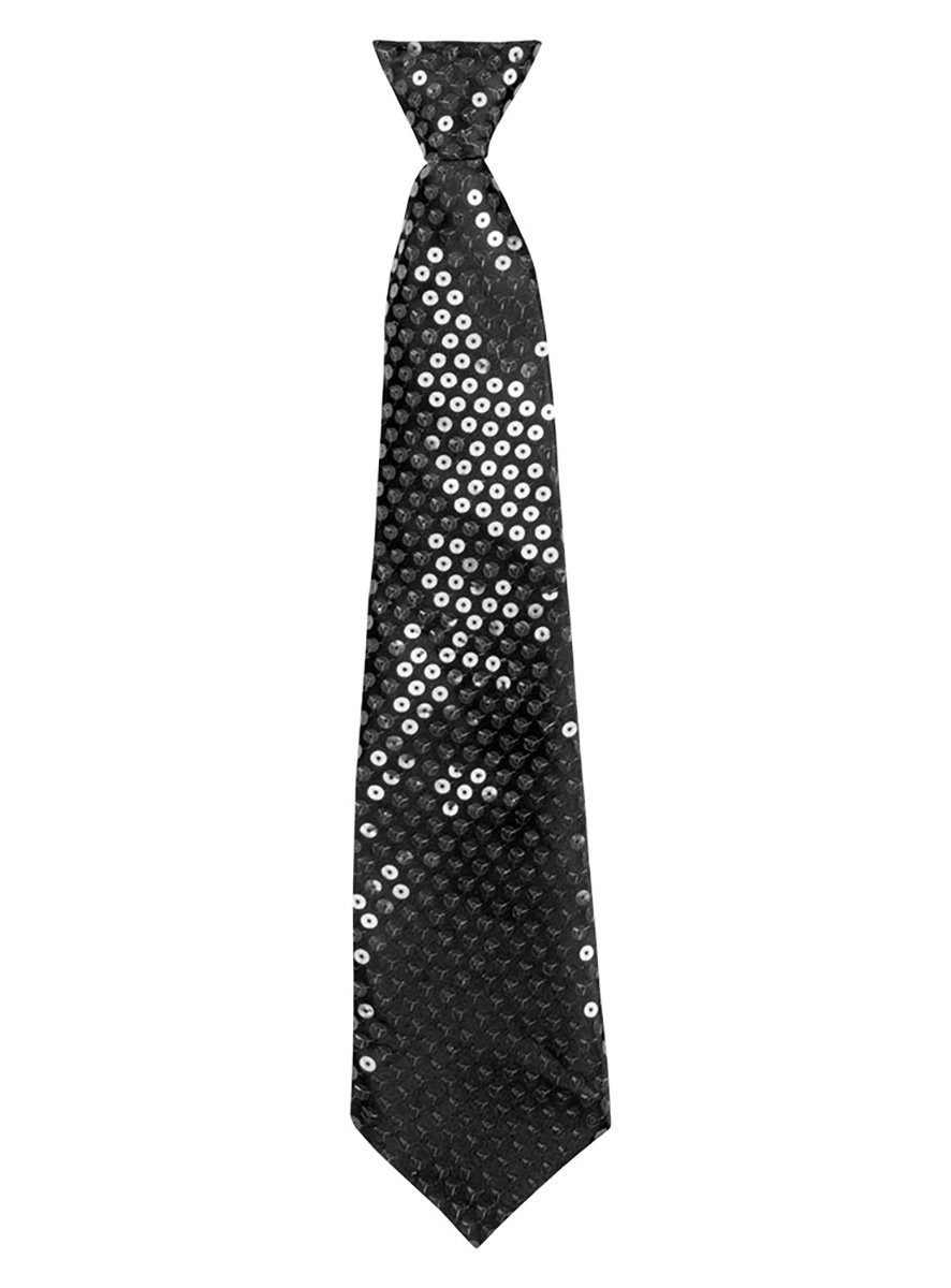 Widdmann Krawatte Pailletten Krawatte schwarz Krawatte