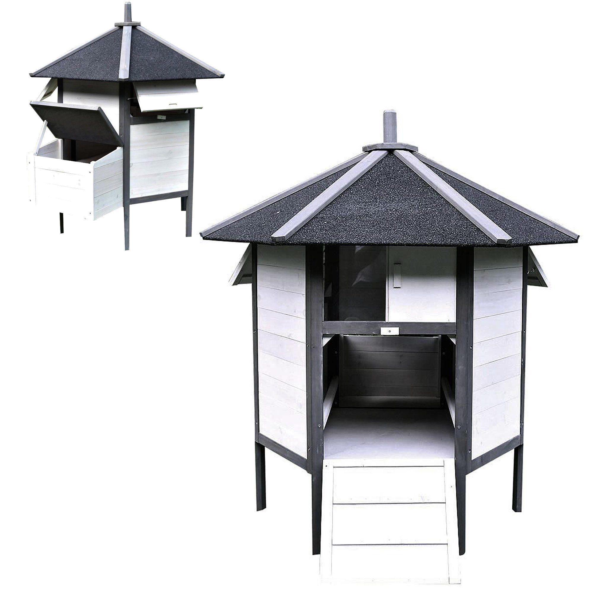 Melko Kleintierkäfig Hühnerstall Gefügelstall Kleintierstall 6-Eck