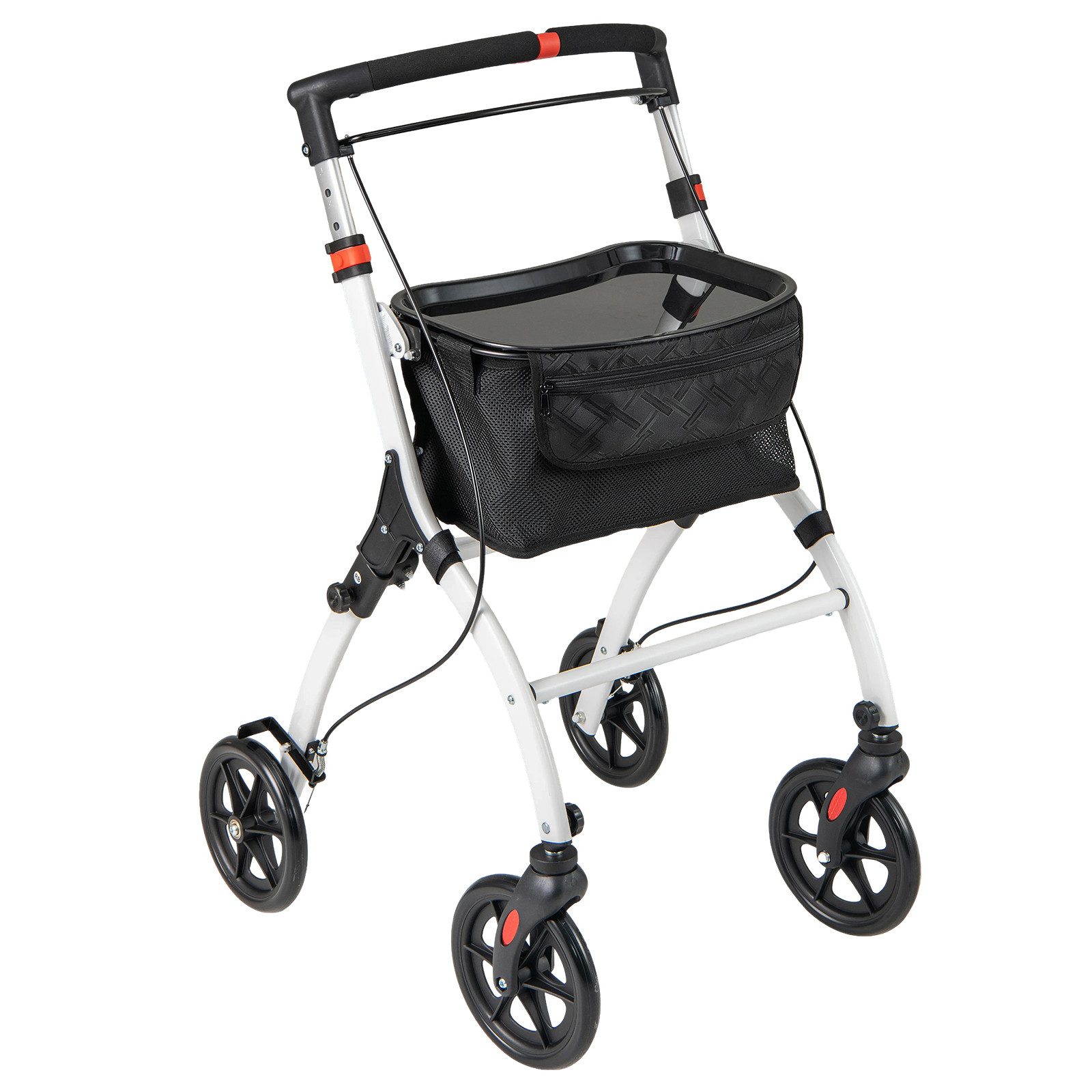 COSTWAY Rollator, 5-Fach höhenverstellbar, mit Tablett