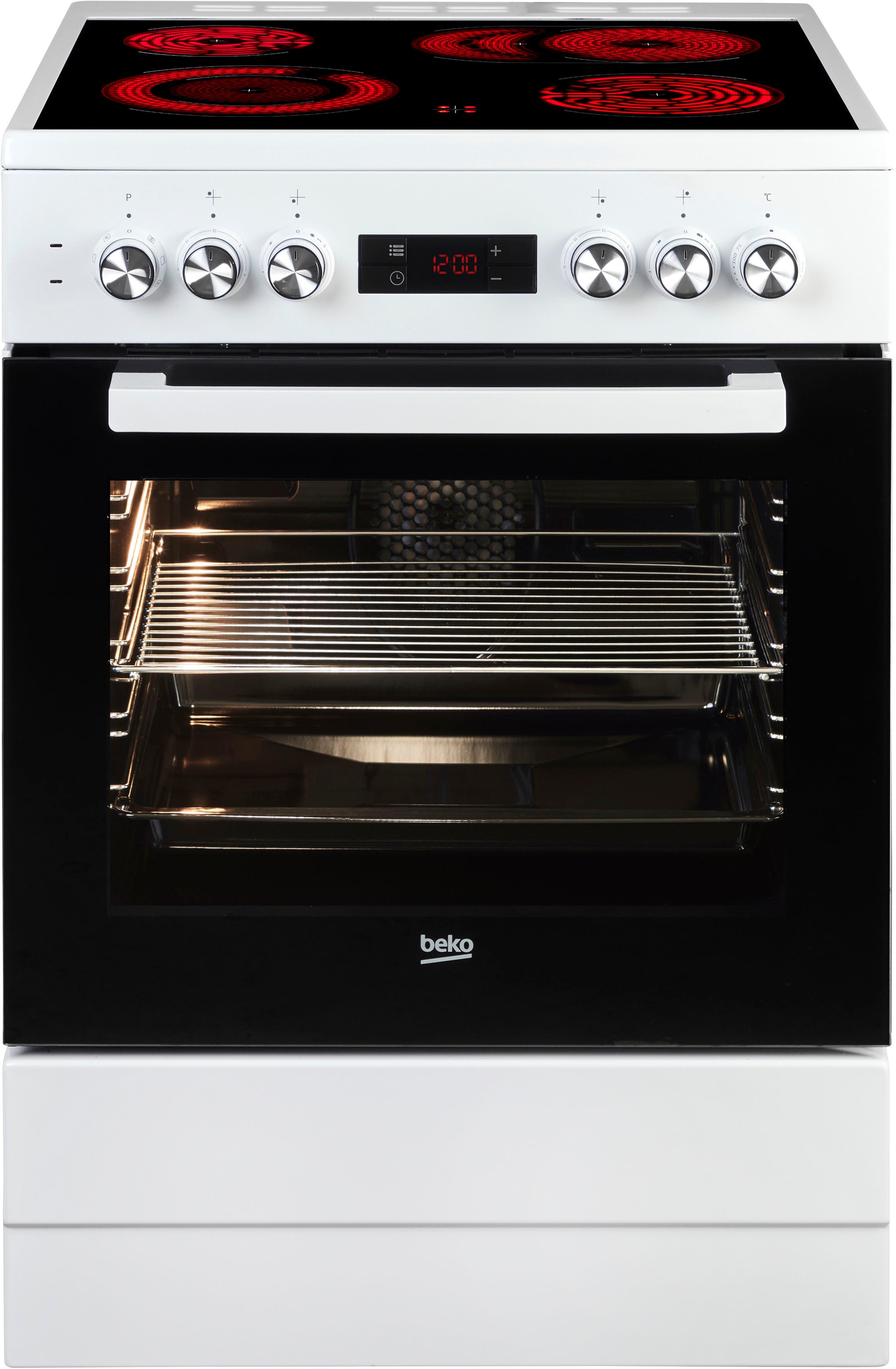 BEKO Elektro-Standherd FSM67320G, mit Teleskopauszug nachrüstbar,