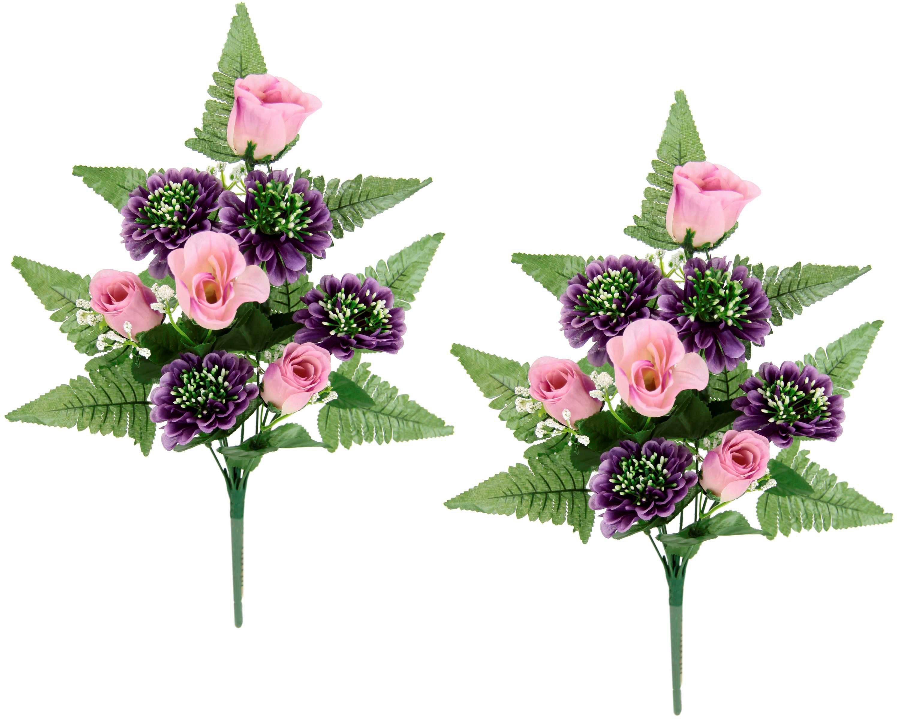 Kunstblume Bouquet Rosen und Gerbera zum