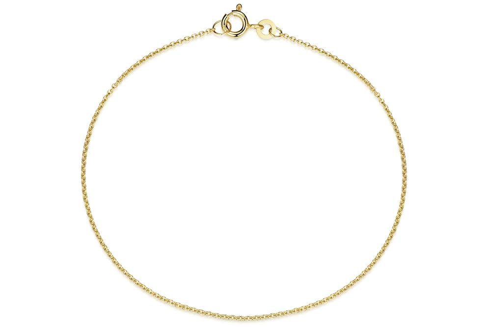 Silberkettenstore Goldarmband Erbsketten Armband 1,1mm -