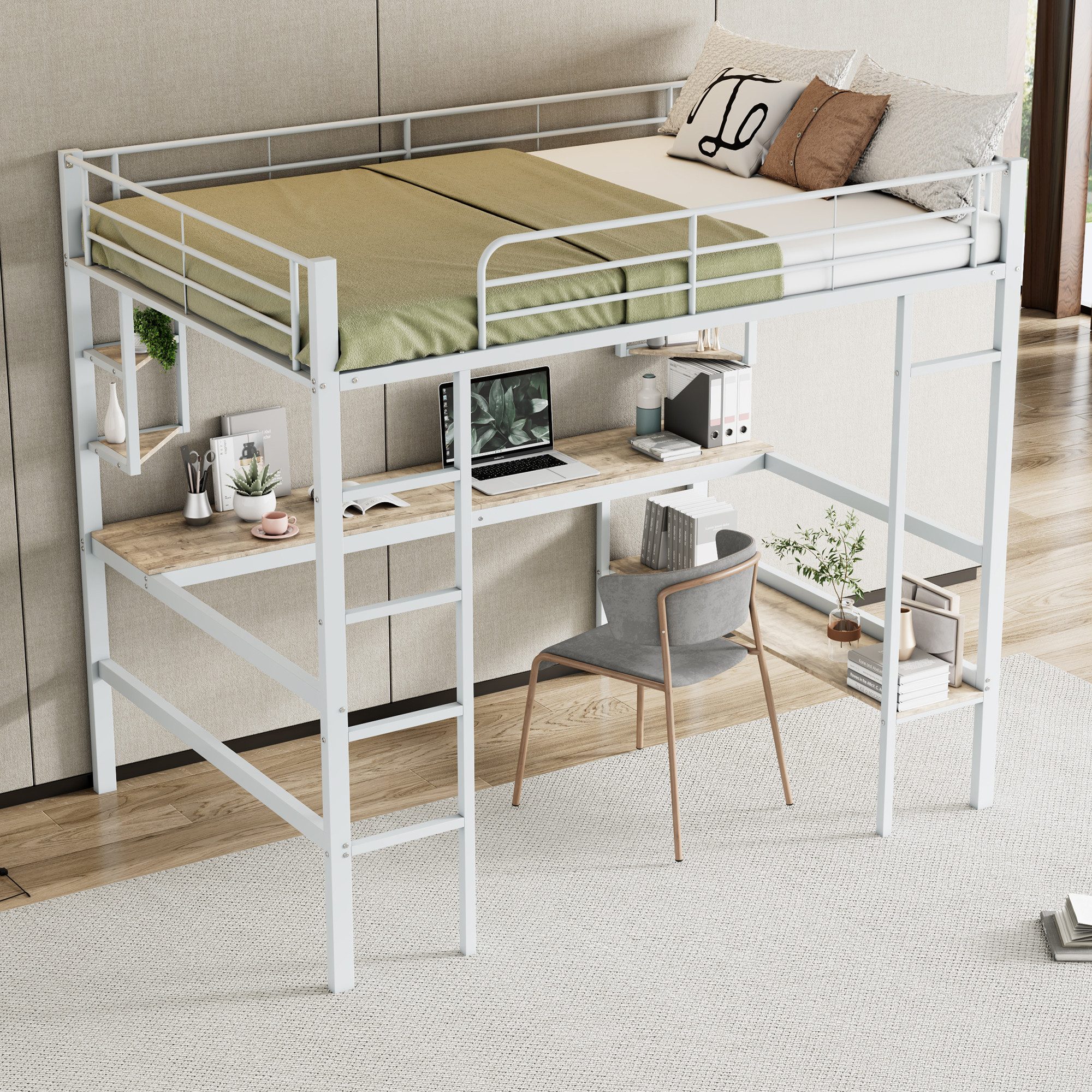 OKWISH Hochbett Hochbett aus Metall mit
