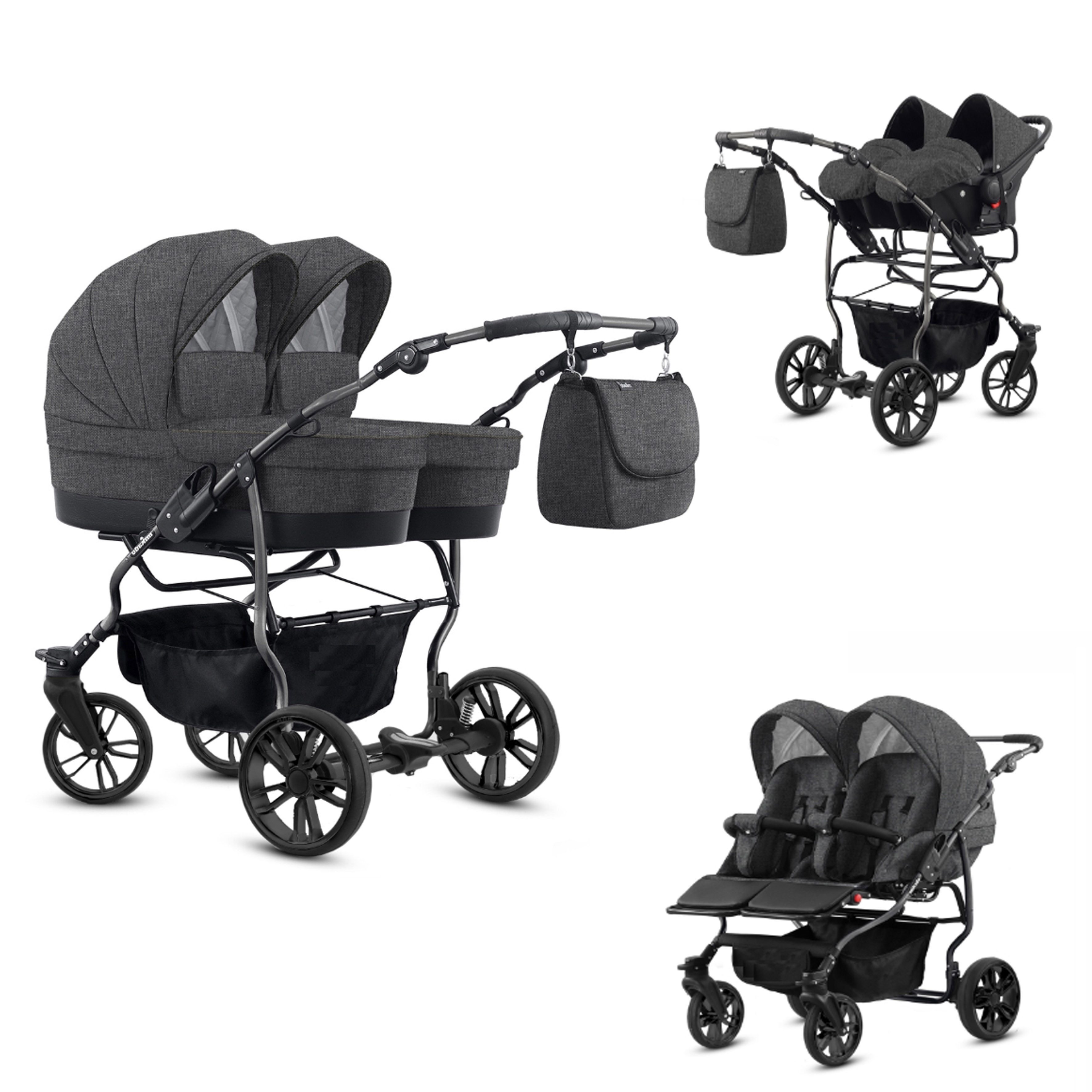BabyMerc Zwillingswagen Twin Lux 4 in