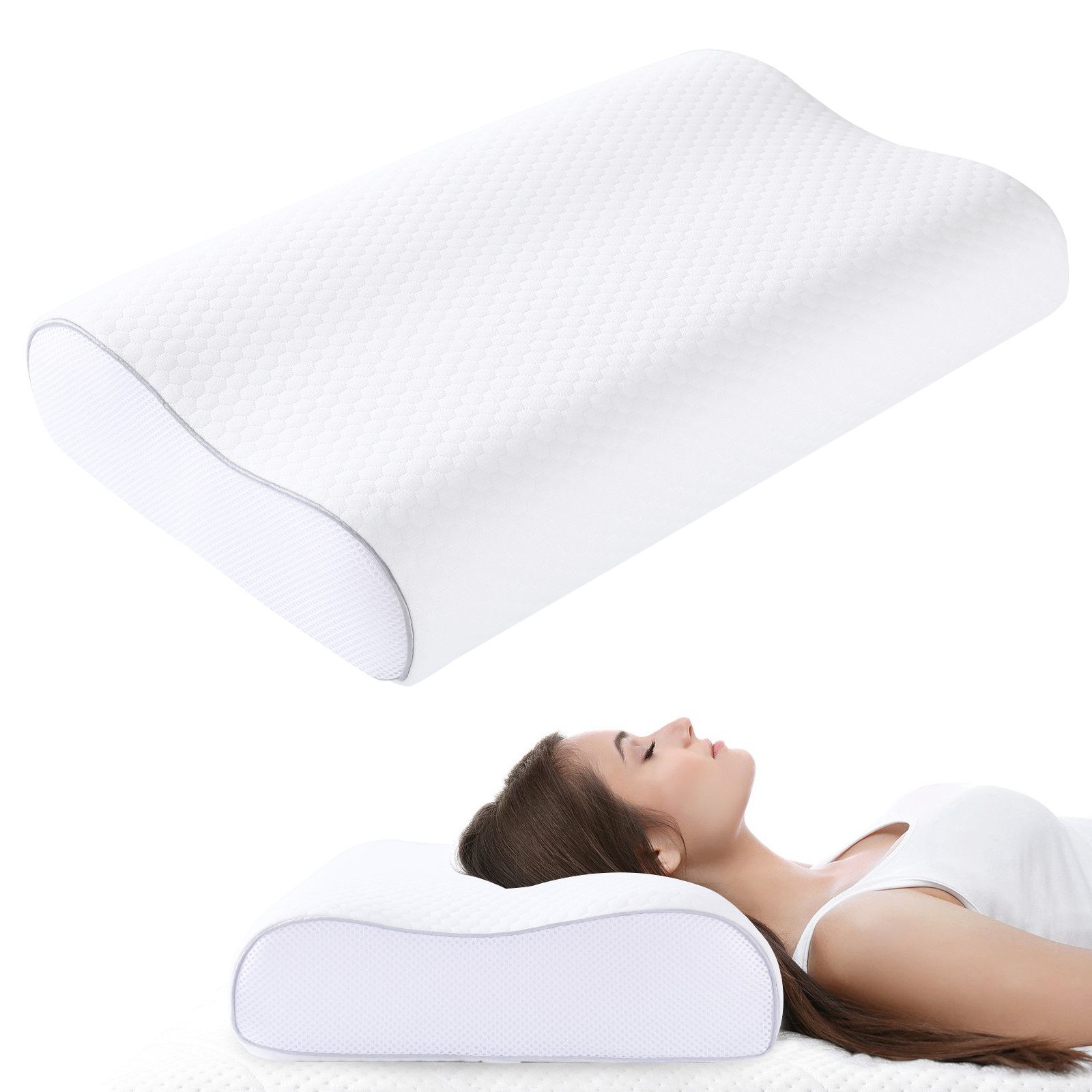 Elegear Kopfkissen 55cm Nackenstützkissen, Kopfkissen mit