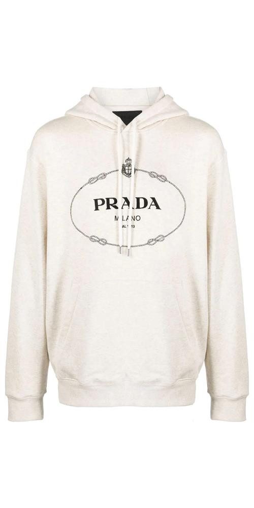 PRADA Rundhalspullover Prada Hoodie mit Logo-Print