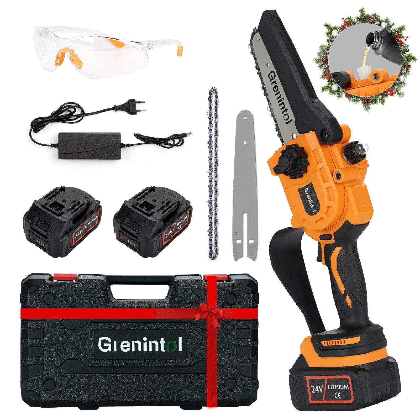 Grenintol Akku-Kettensäge 6 Zoll Mini Kettensäge