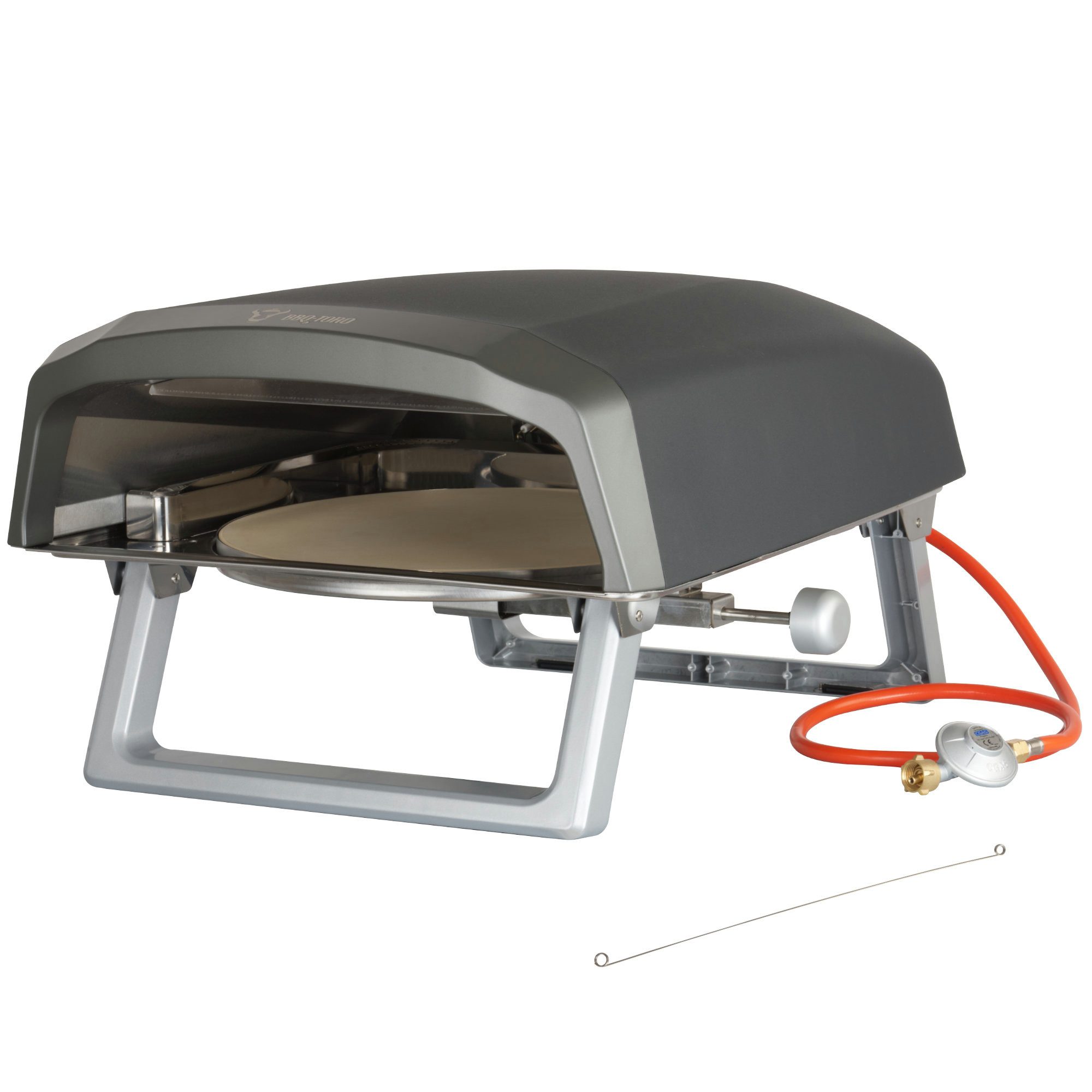 BBQ-Toro Pizzaofen Gas Pizzaofen mit Drehteller,