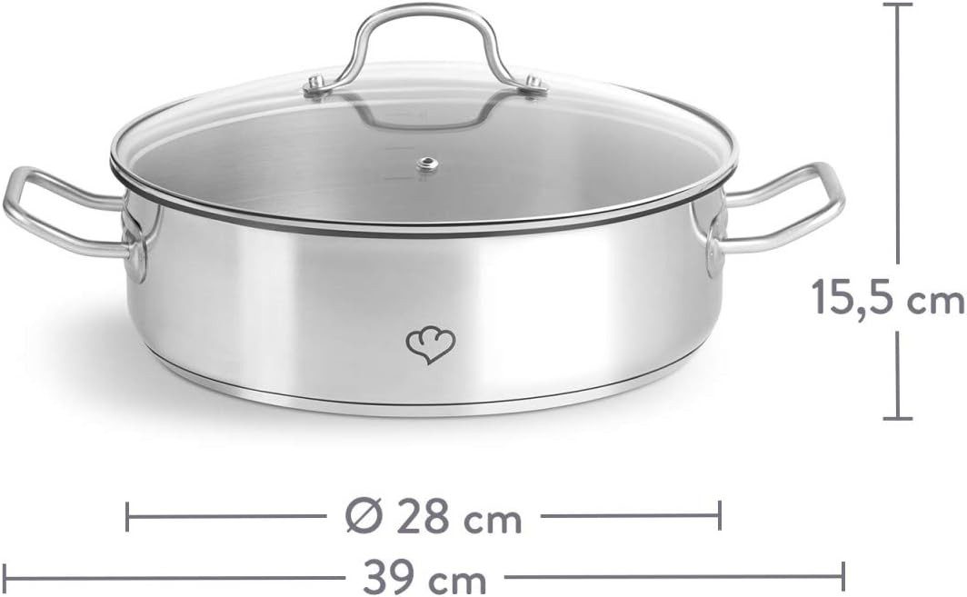Springlane Schmortopf Edelstahl 28cm, 5 L,