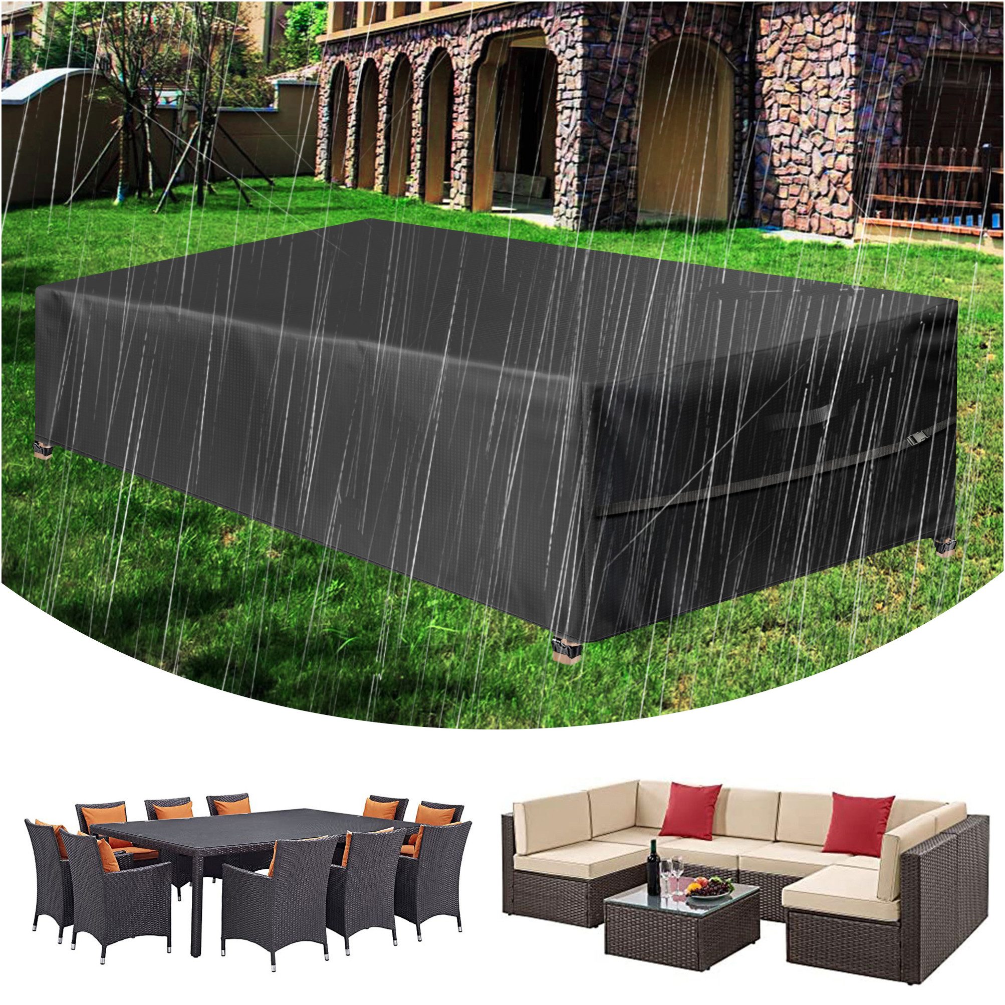 Sunicol Gartenmöbel-Schutzhülle Heavy Duty Wasserdicht Gartenmöbel