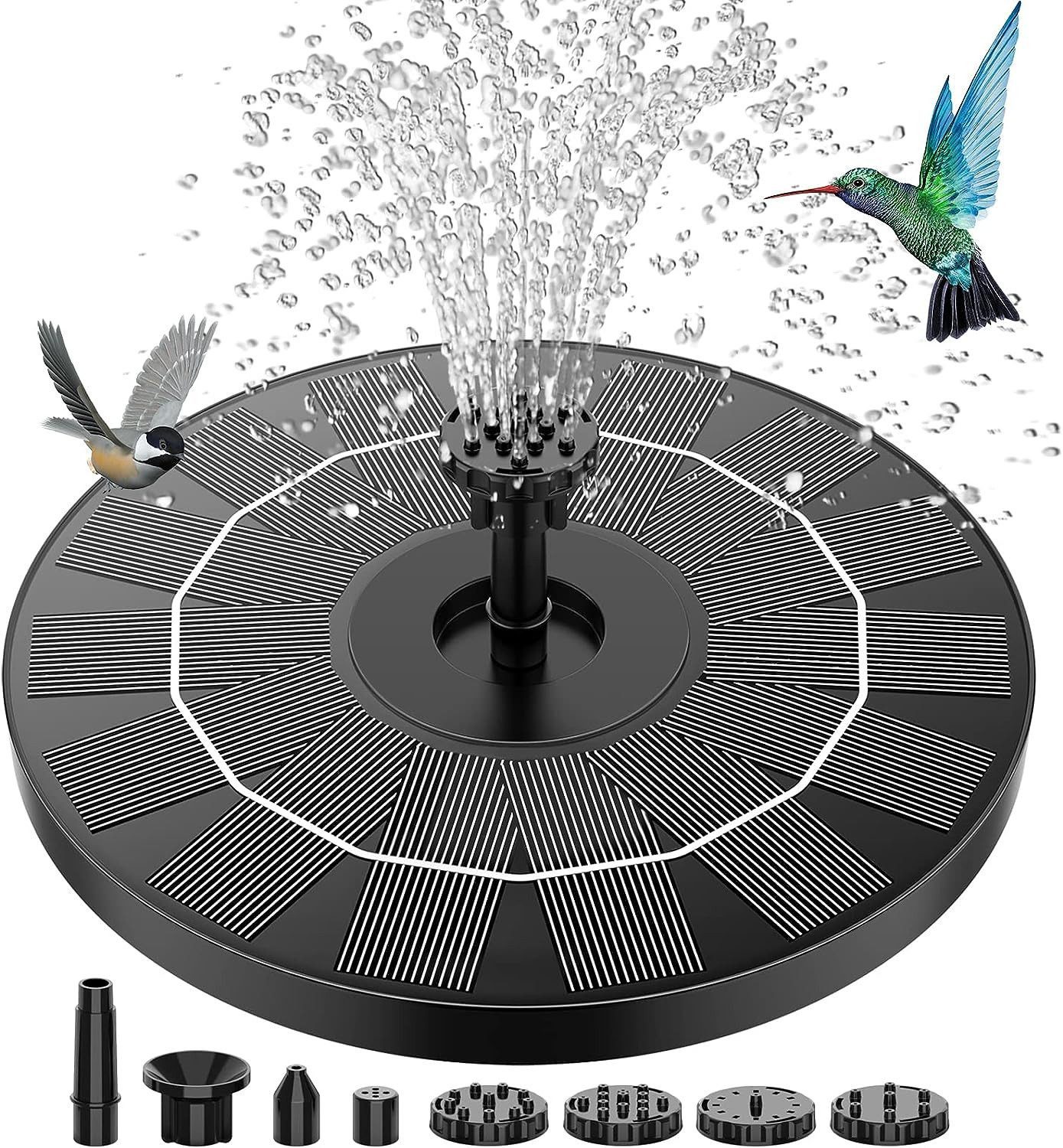 RWEUOQ Gartenbrunnen Gartenbrunnen LED-Solarbrunnen, erhältlich mit