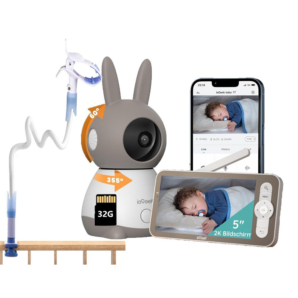 ieGeek Video-Babyphone 5 Zoll Babyphone mit